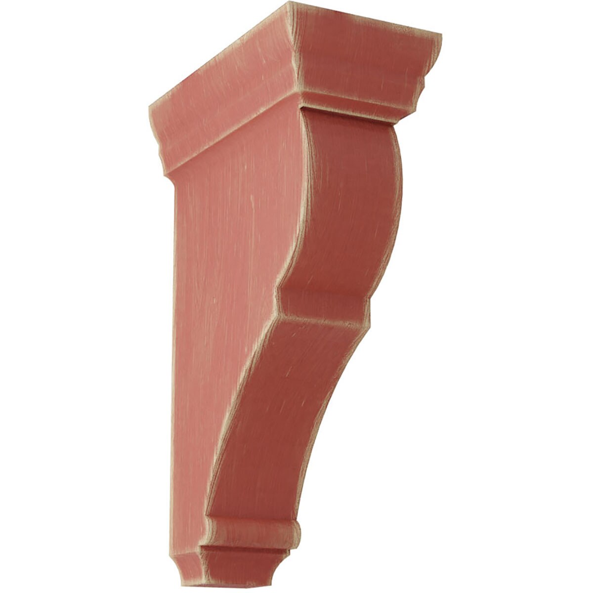Ekena Millwork CORWD02X04X08RJRD 2-in x 4.5-in x 8-in Vintage Decor Finished Rubberwood Red Wood Paintable/Stainable Corbel