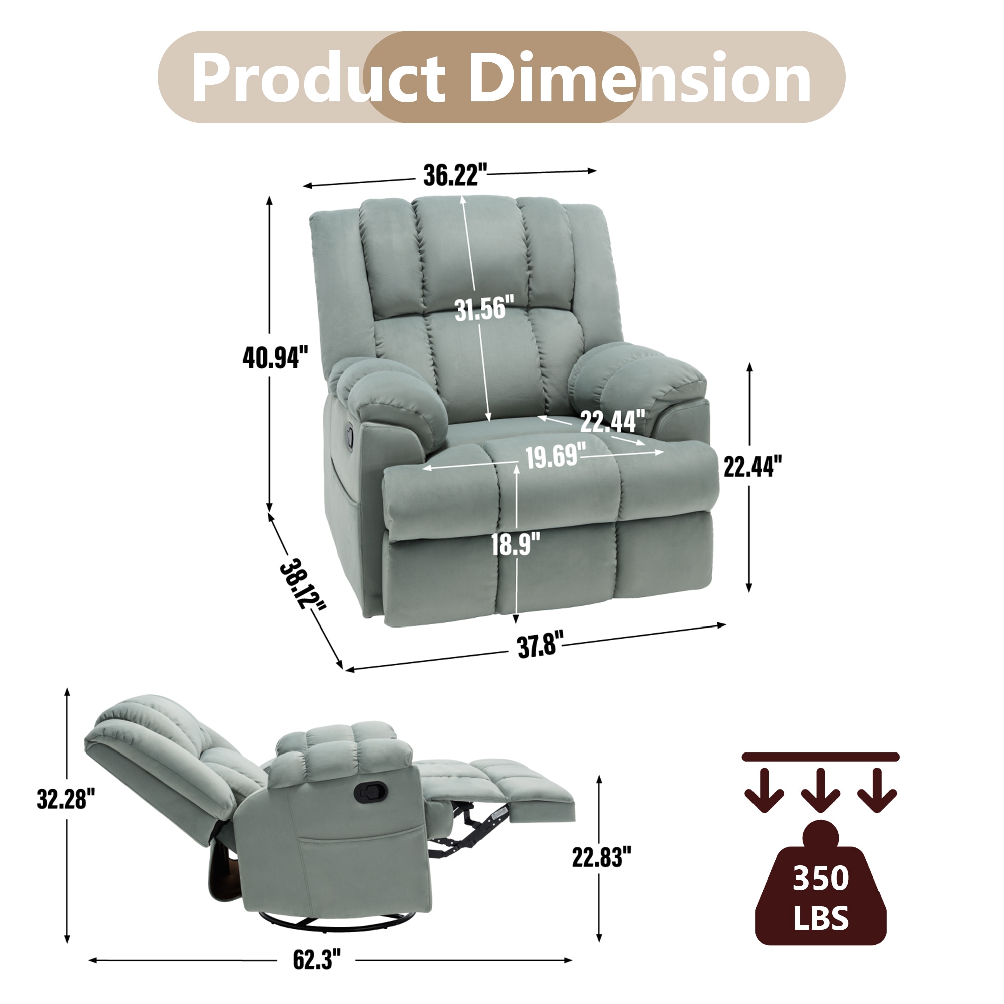 Boyel Living BL-CM839GN recliners - View #3
