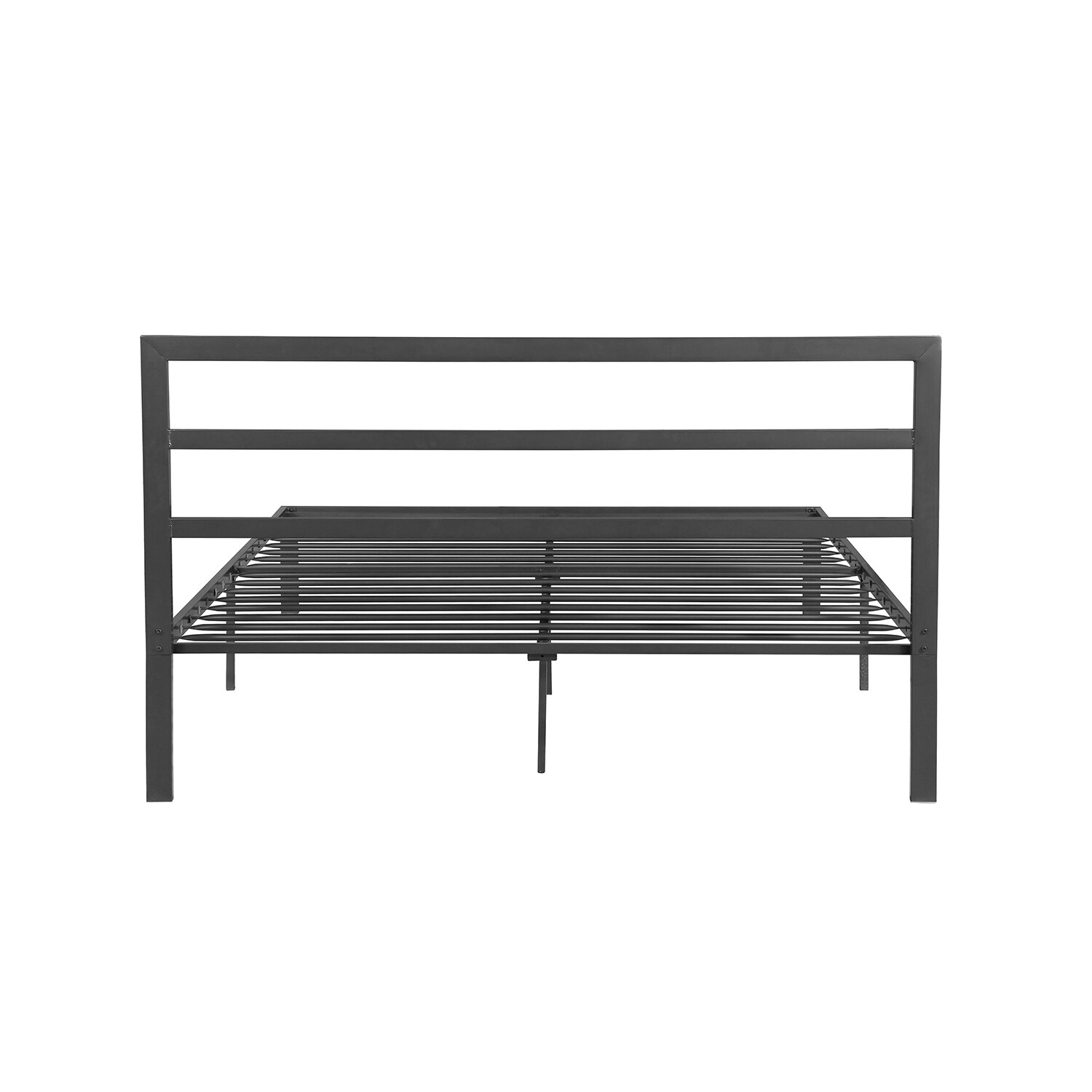 Gzmr Queen Size Metal Bed Frame Charcoal Gray Queen Metal Bed Frame In 