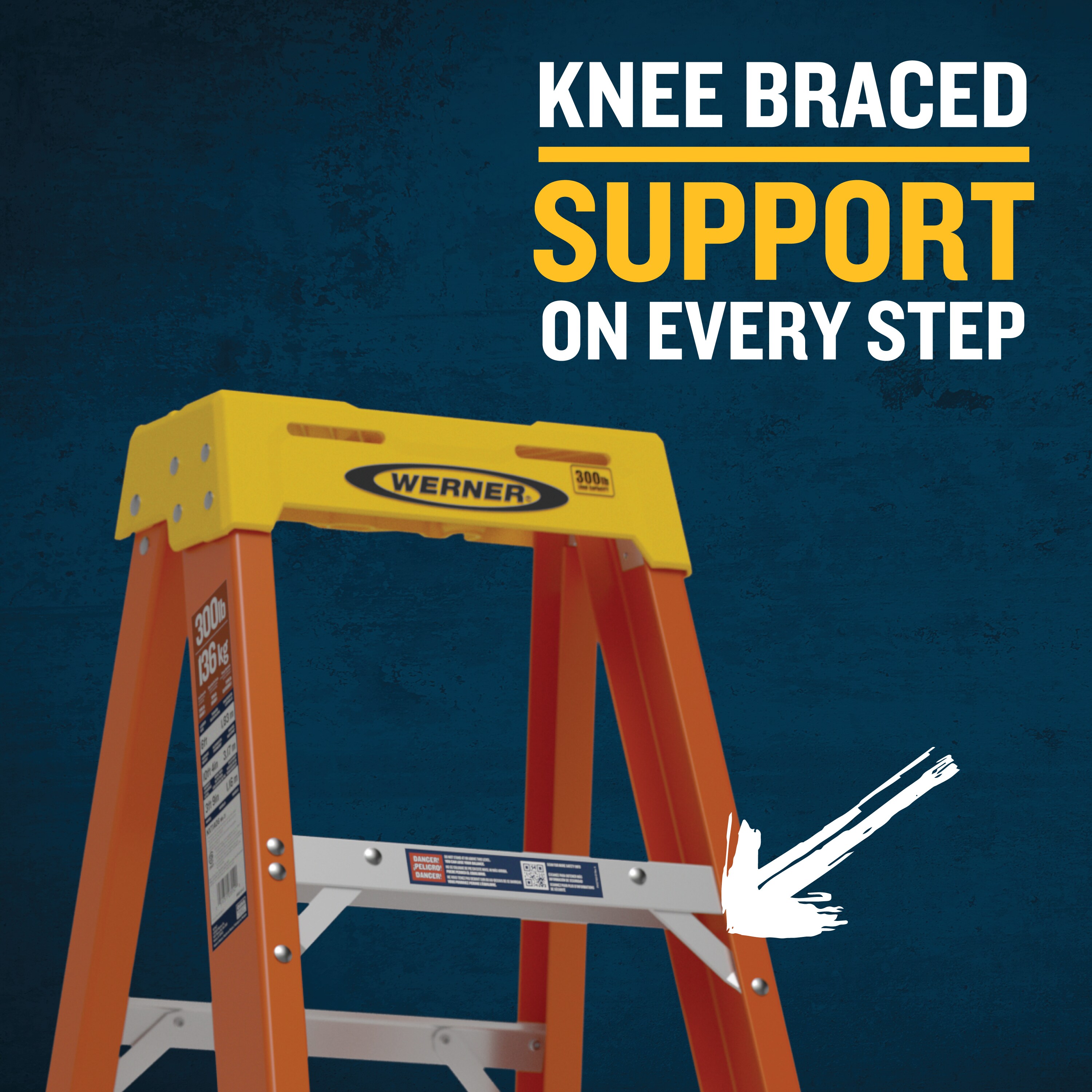 Werner NXT1A 10-ft Fiberglass Type 1A-300-lb Load Capacity Step Ladder
