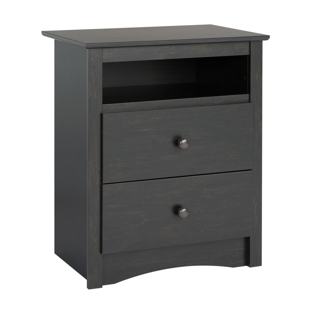 Prepac HDC-2428-V Riverdale Washed black Nightstand