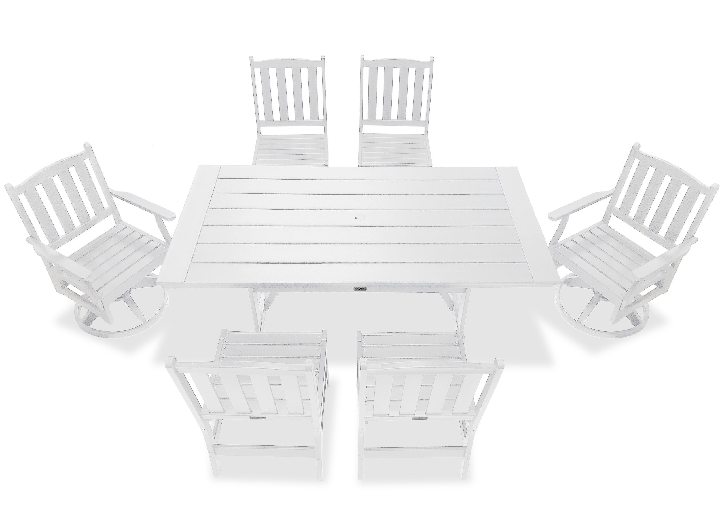 LuXeo 1658-1655-WHT7 Patio-Dining-Sets - View #2
