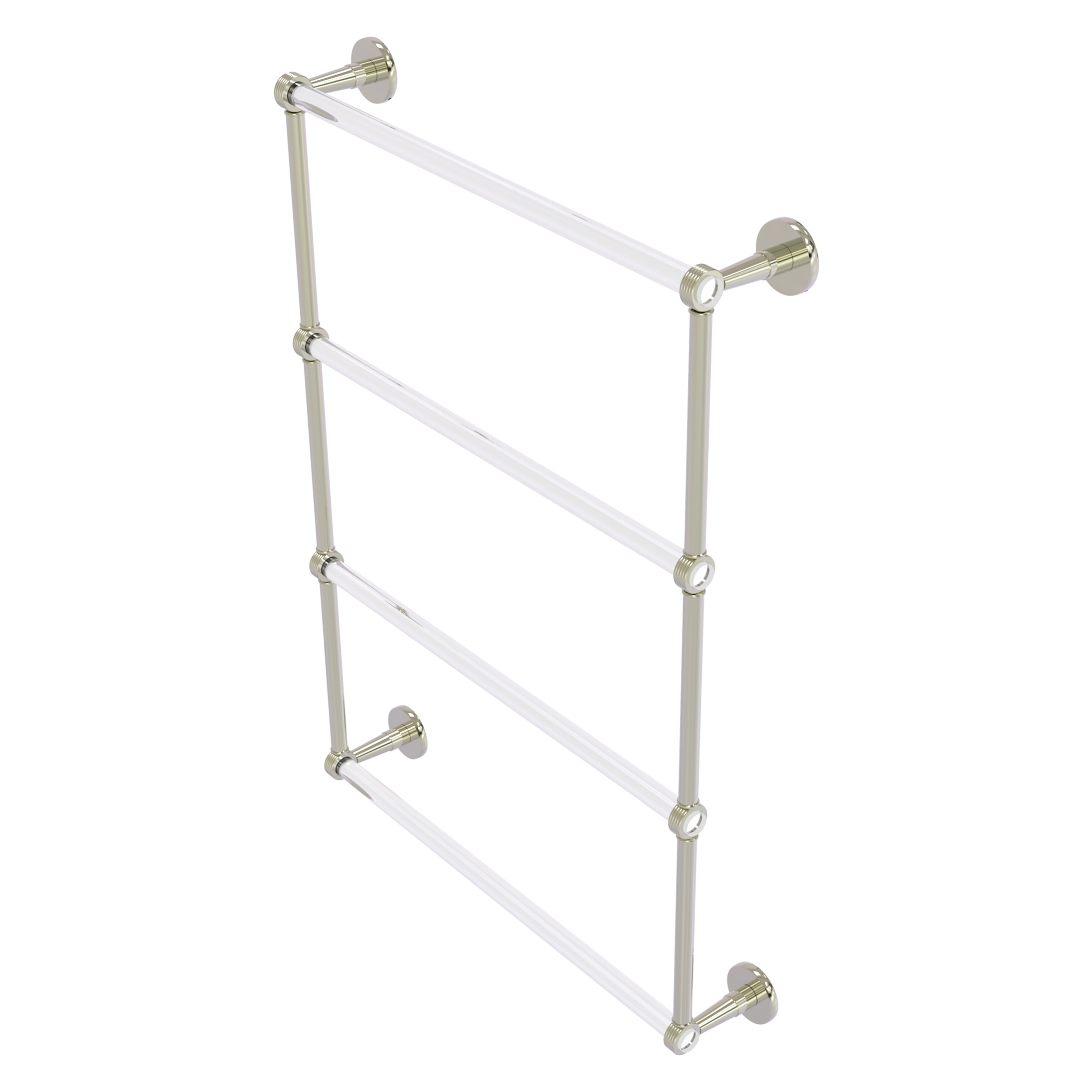 Allied Brass CV-28G-24-PNI Clearview 24-in double Polished Nickel Wall mount 4-tier Towel Bar