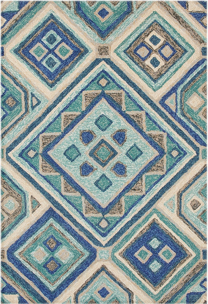 allen + roth with STAINMASTER 2 X 3 (ft) Teal Indoor/Outdoor  Floral/Botanical Throw Rug in the Rugs department at