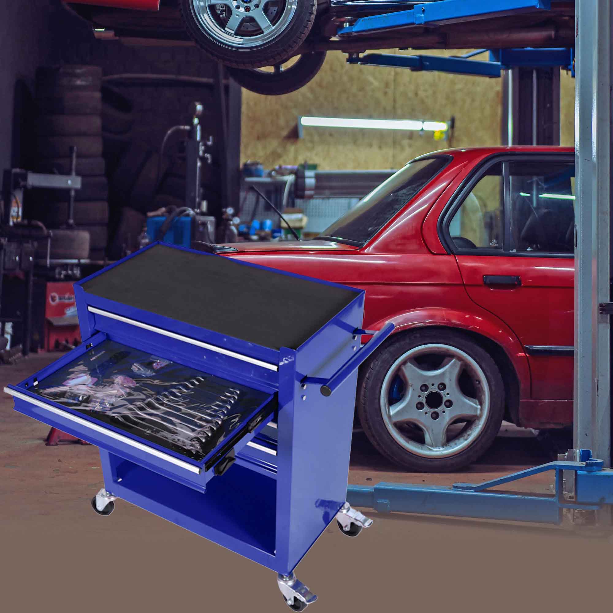 Dimakai 4 Drawer Rolling Tool Cabinet with Tools and 4 Wheels for Garage Workshop Sansujyuku sansujyuku.com