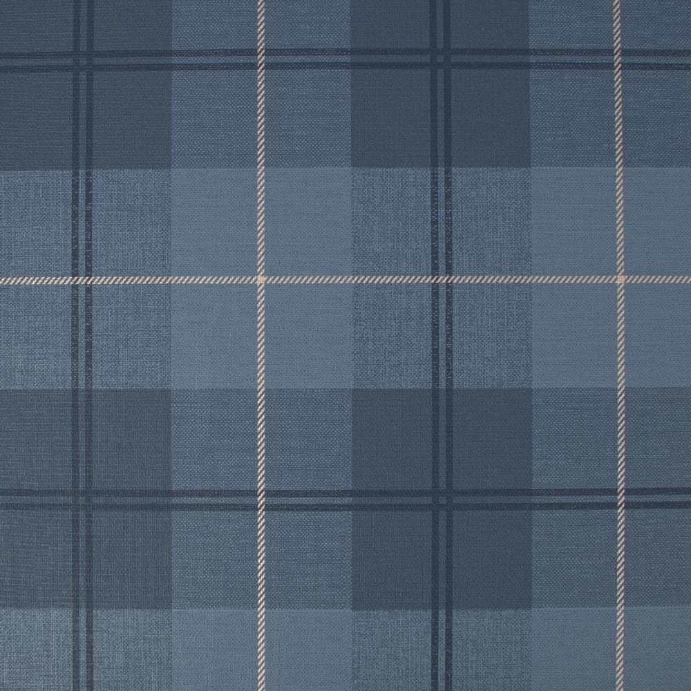 Superfresco Easy 108618 Prestige 56-Sq. Feet Navy Vinyl Textured Plaid Unpasted Wallpaper
