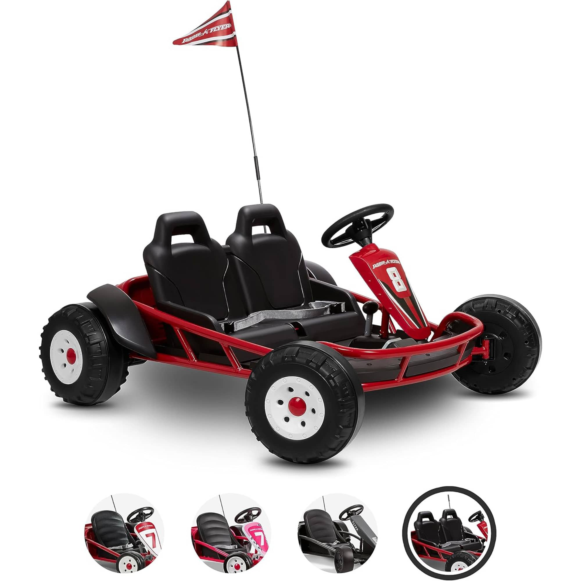 Radio Flyer 413008 Ultimate 24 Volt Electric Go-Kart for Kids Ages 3-8