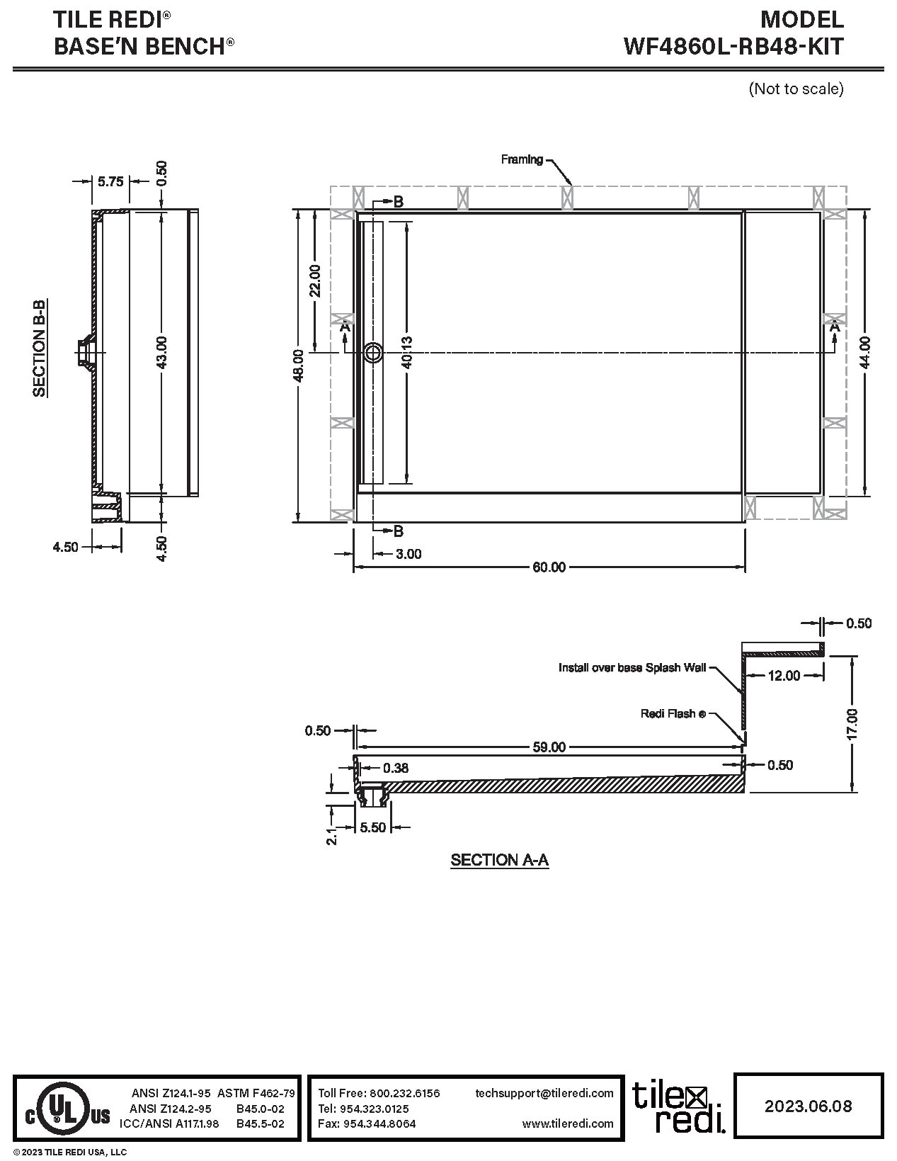 Tile Redi WF4860L-RB48-KIT Shower-Floors - View #9
