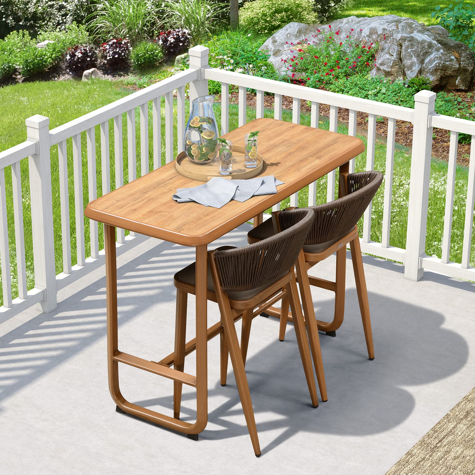 PURPLE LEAF Counter Height Bar Stool Set Of 2 Woven