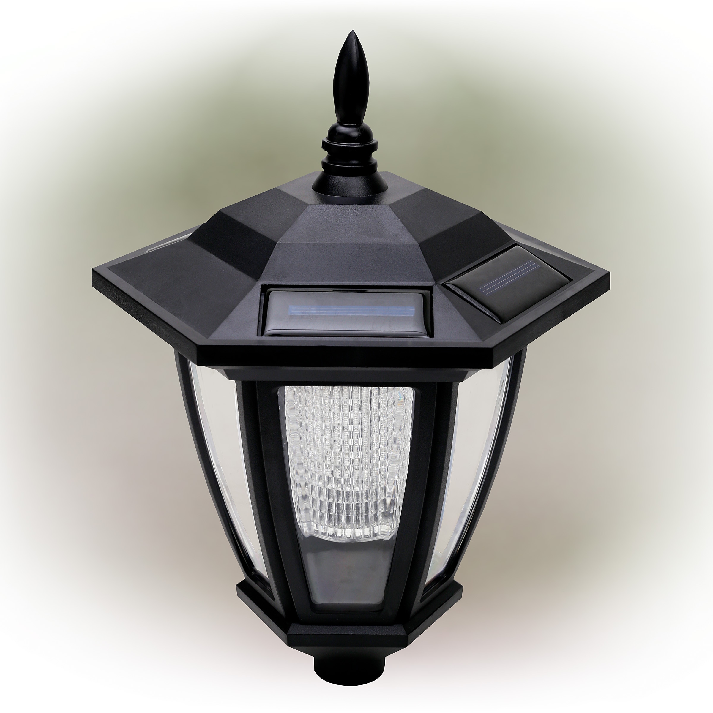 Alpine Black 2 Lumens Plastic LED Lantern Solar Path Light (4-Pack