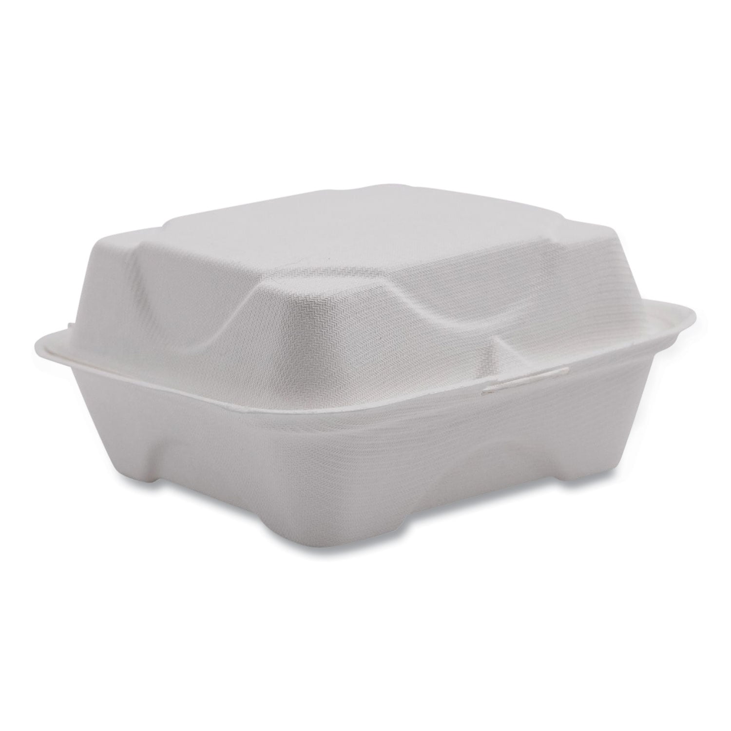 Eco-Products Vanguard Renewable and Compostable Sugarcane Clamshells 6 x 6 x 3 White 500/Carton