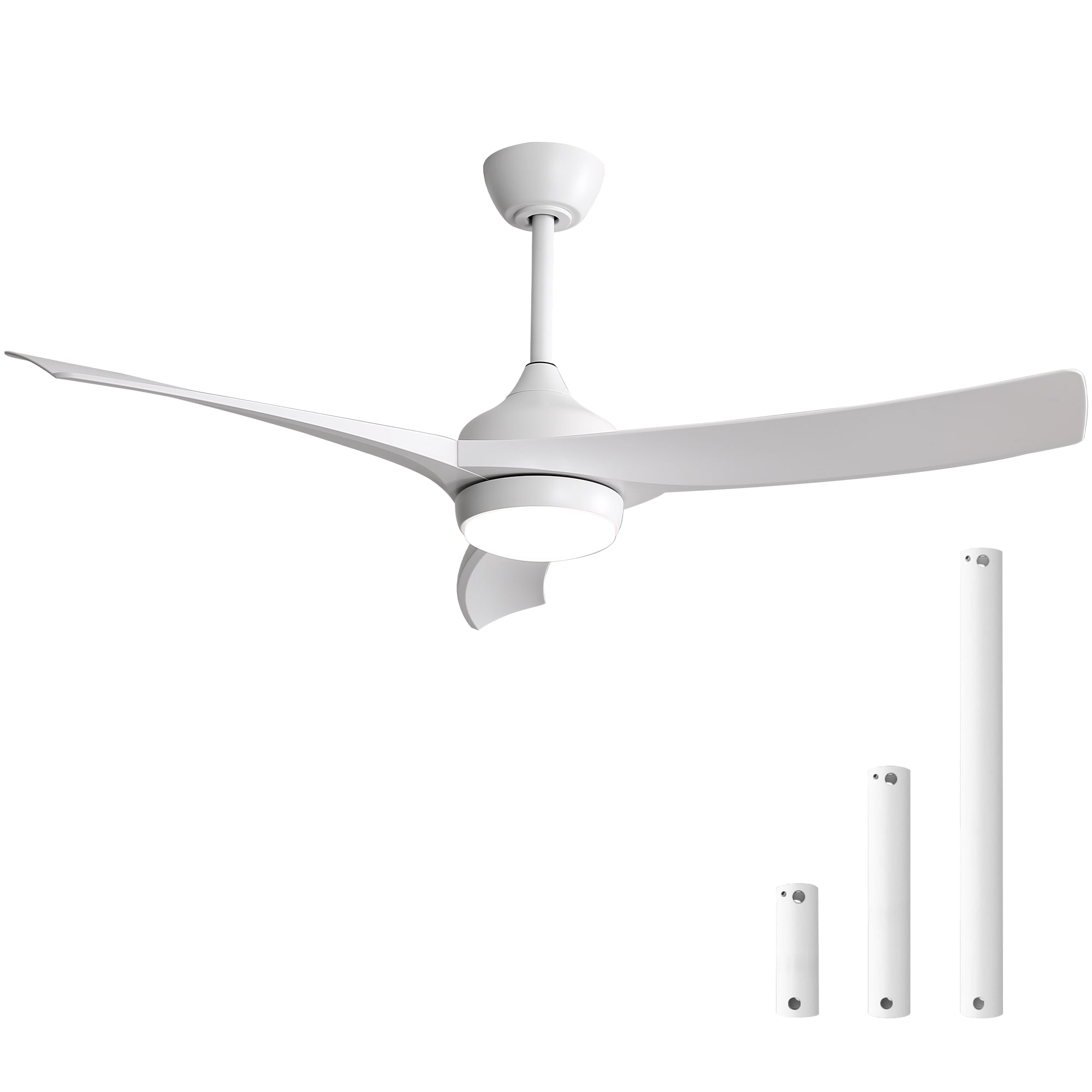  52LSP285766WH LuxeCraft 52-in Color-Changing Integrated LED White with Matte Blades Ceiling Fan With Light - Remote Included ( 3 -Blade )