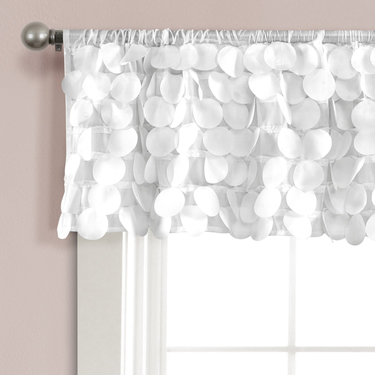 Lush Decor 16T004611 14-Inches White Polyester Rod pocket Valance