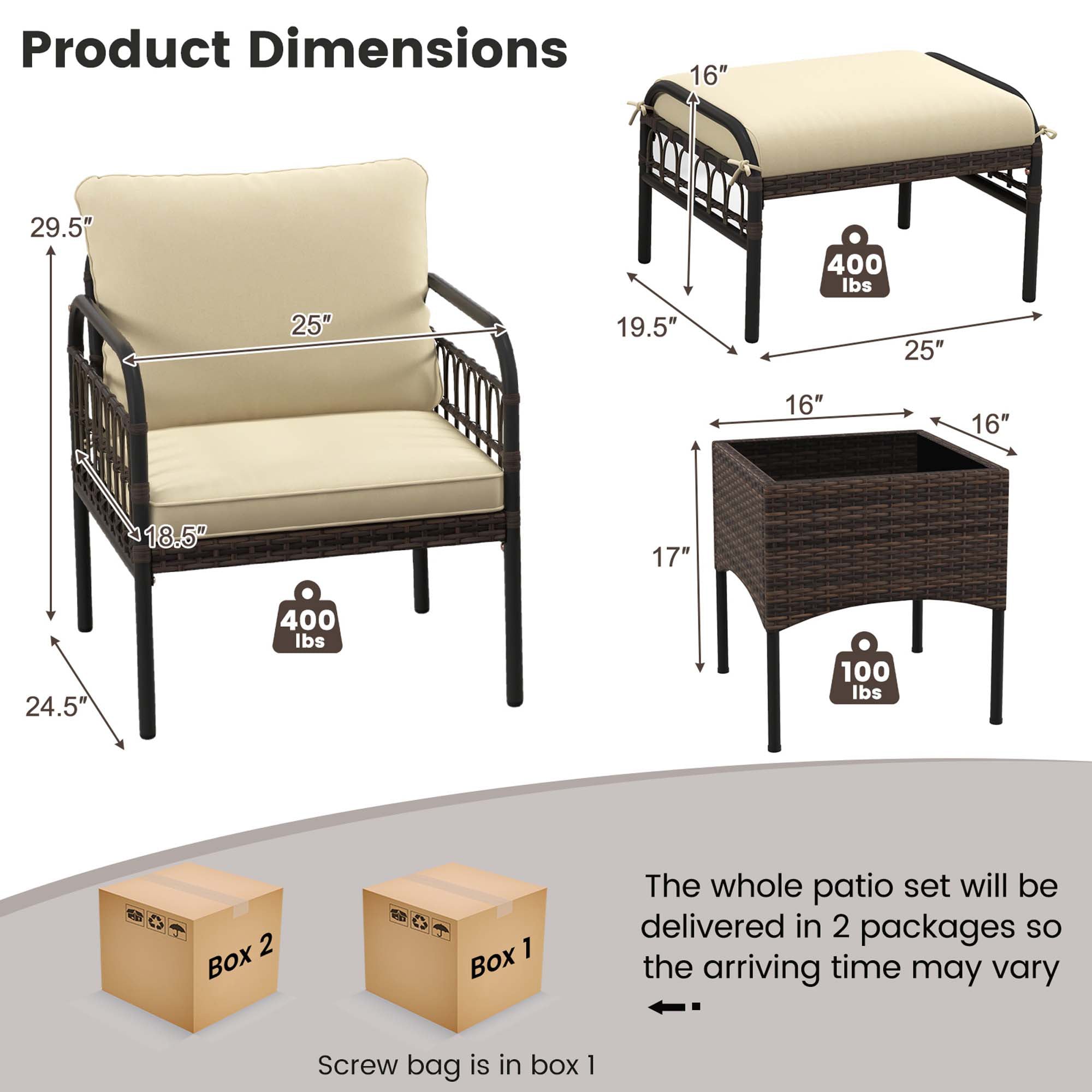 Costway LWS00068 Patio-Conversation-Sets - View #2