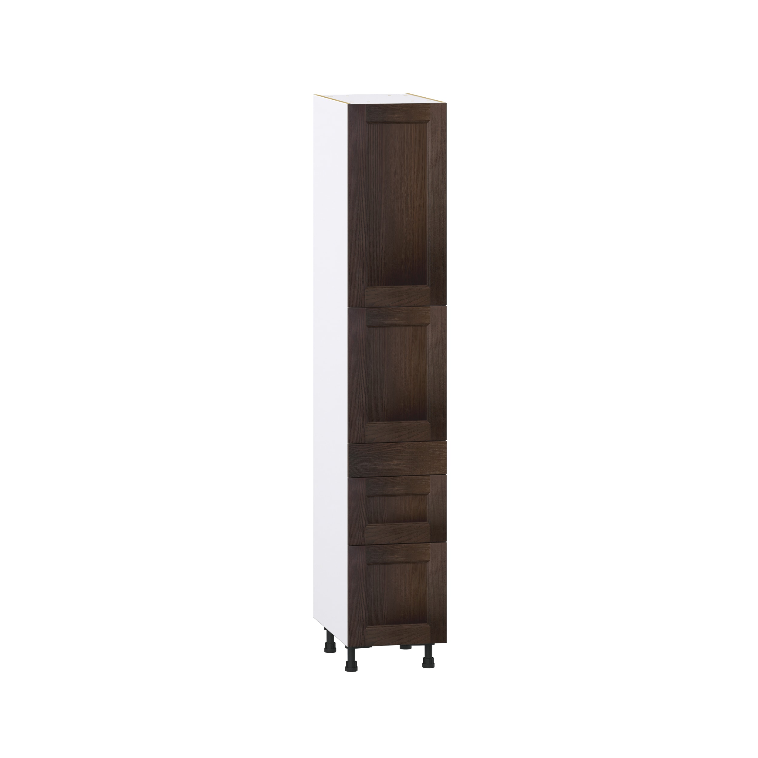 Hugo&Borg DST3D152484.5I2-MO Montclaire 15-in W x 84.5-in H x 24-in D Wood 5 -Drawers Drawer Pantry Fully assembled Cabinet (Recessed Panel Shaker)