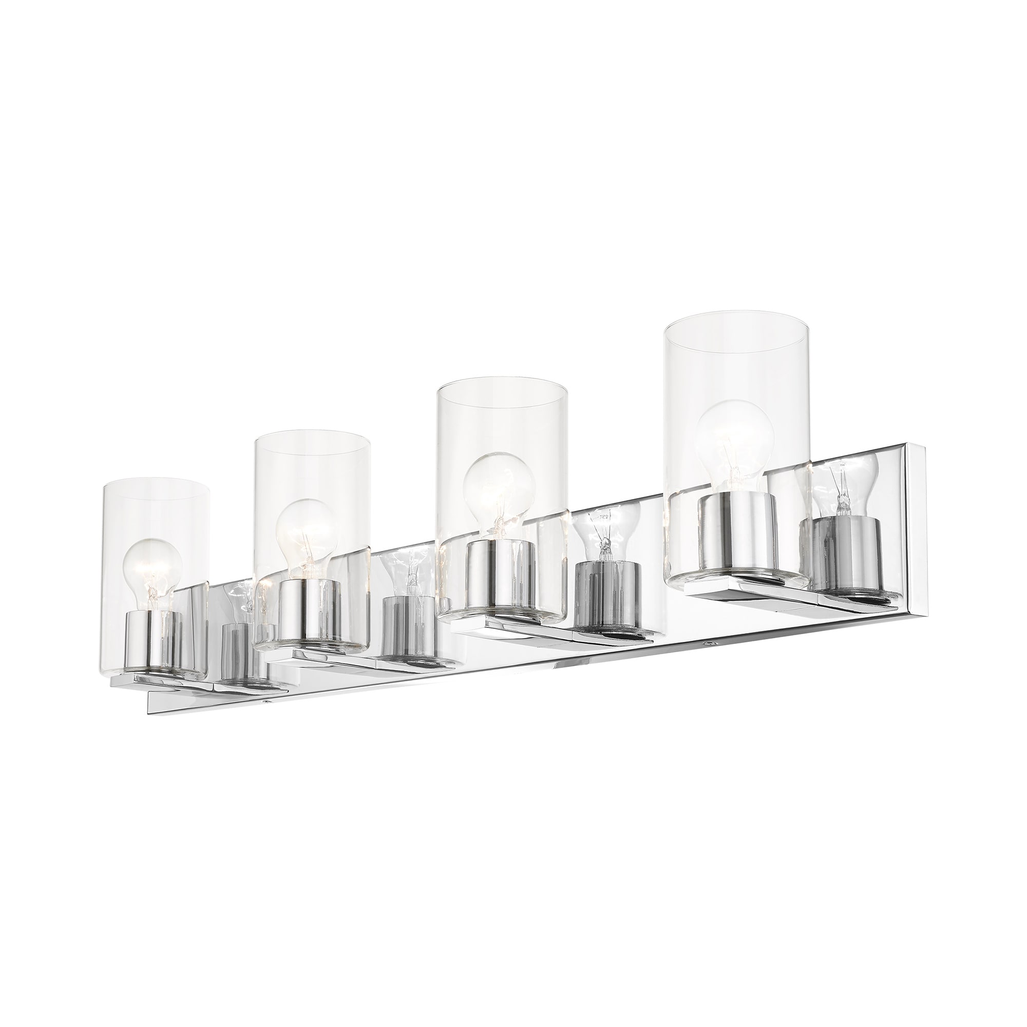 Zurich 4-Light Polished Chrome Vanity with Clear Glass