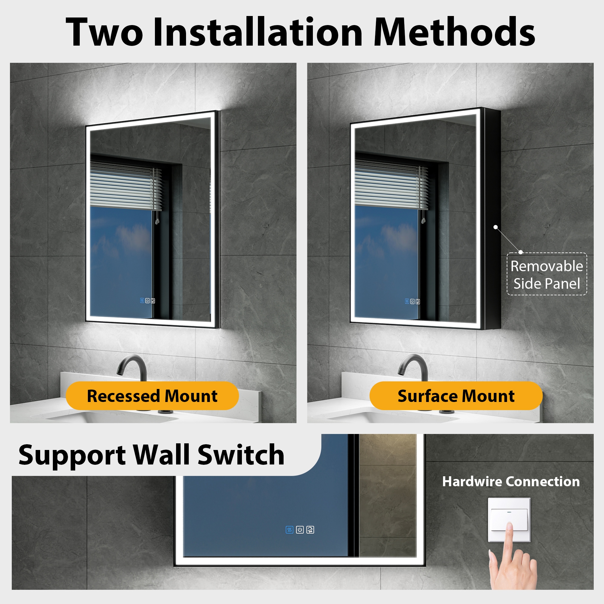 CALVON WMB12W24R Bathroom-Medicine-Cabinets - View #3