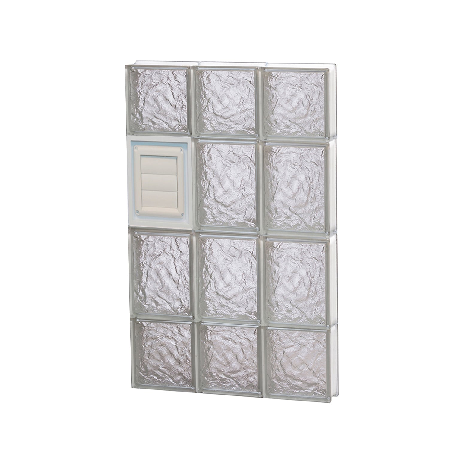 REDI2SET D1828IS Ice Glass 17-1/4-in x 27-in Frameless Replacement Dryer vent Glass Block Window