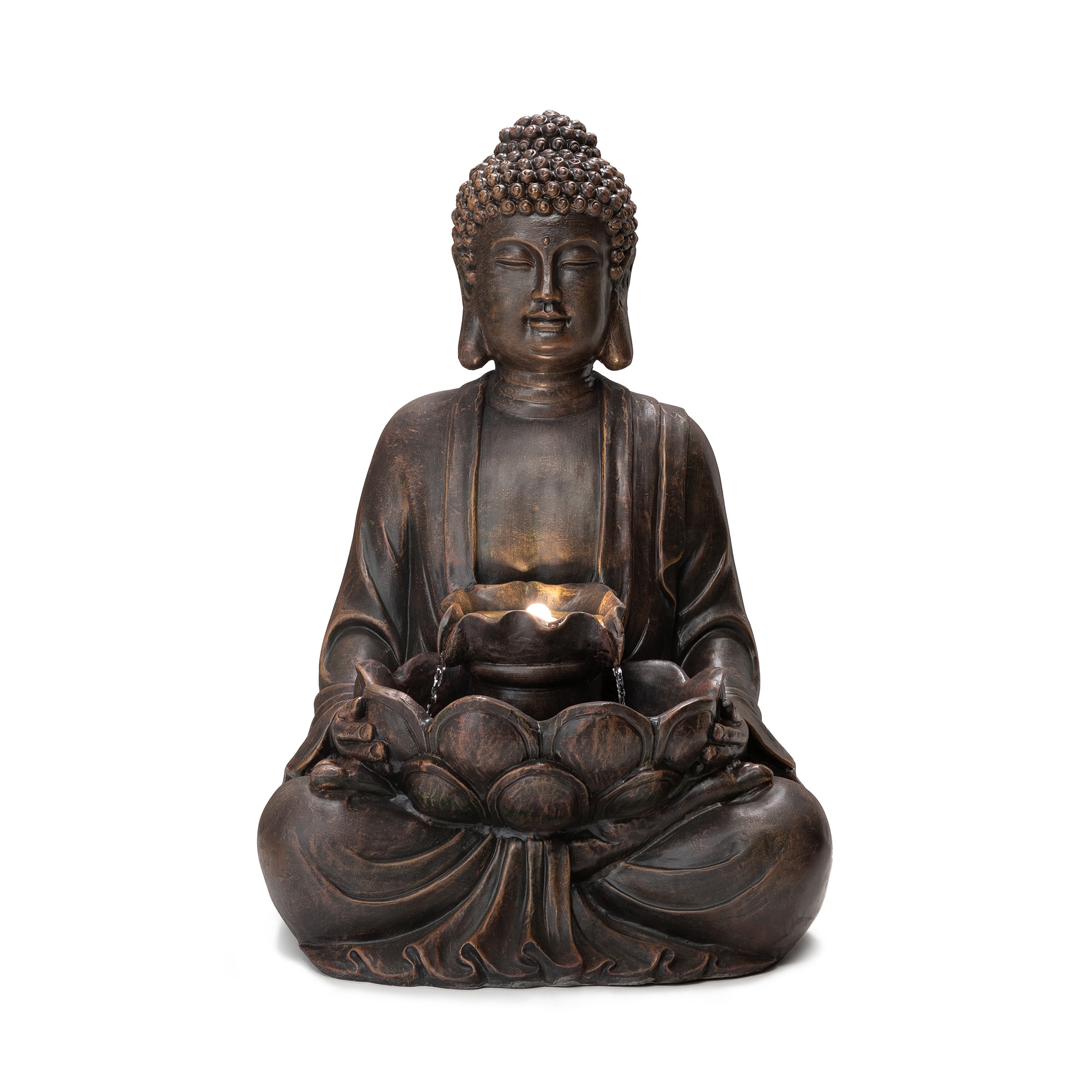 Glitzhome JT2007300070 28.25-in H Resin Electric Powered Outdoor Fountain Statue Pump Included
