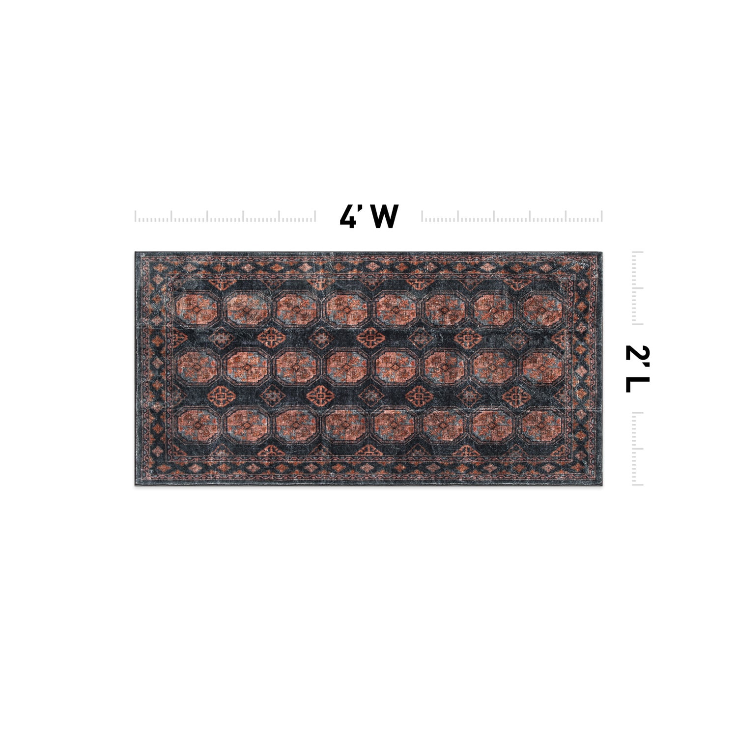 World Rug Gallery WR83RUST2X4 Stanford 2 x 4 (ft) Flatweave Rust Rectangular Indoor Distressed/Overdyed Oriental Machine washable Pet Friendly Area rug