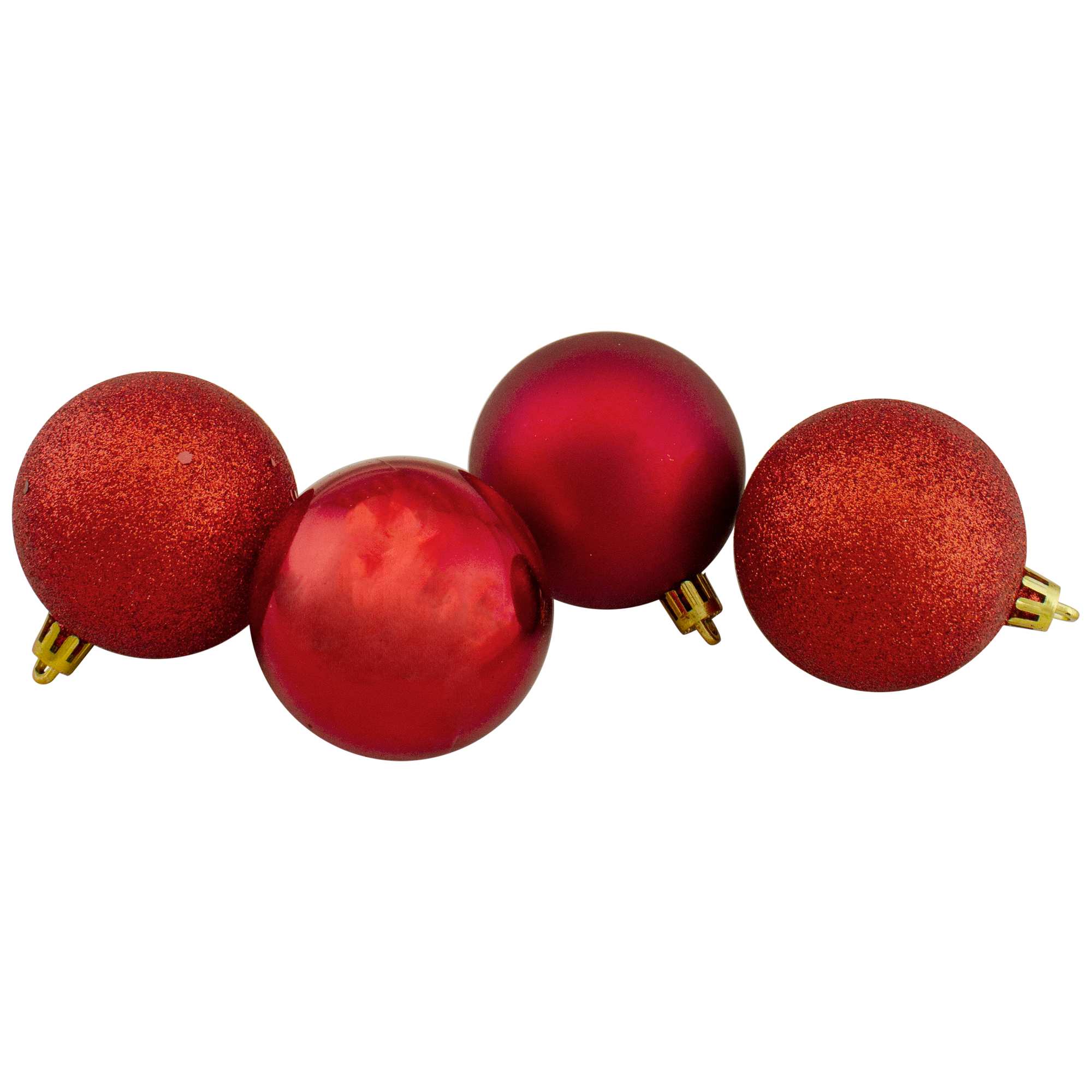 Northlight Shatterproof 4-Finish Hanging Christmas Ball Ornaments