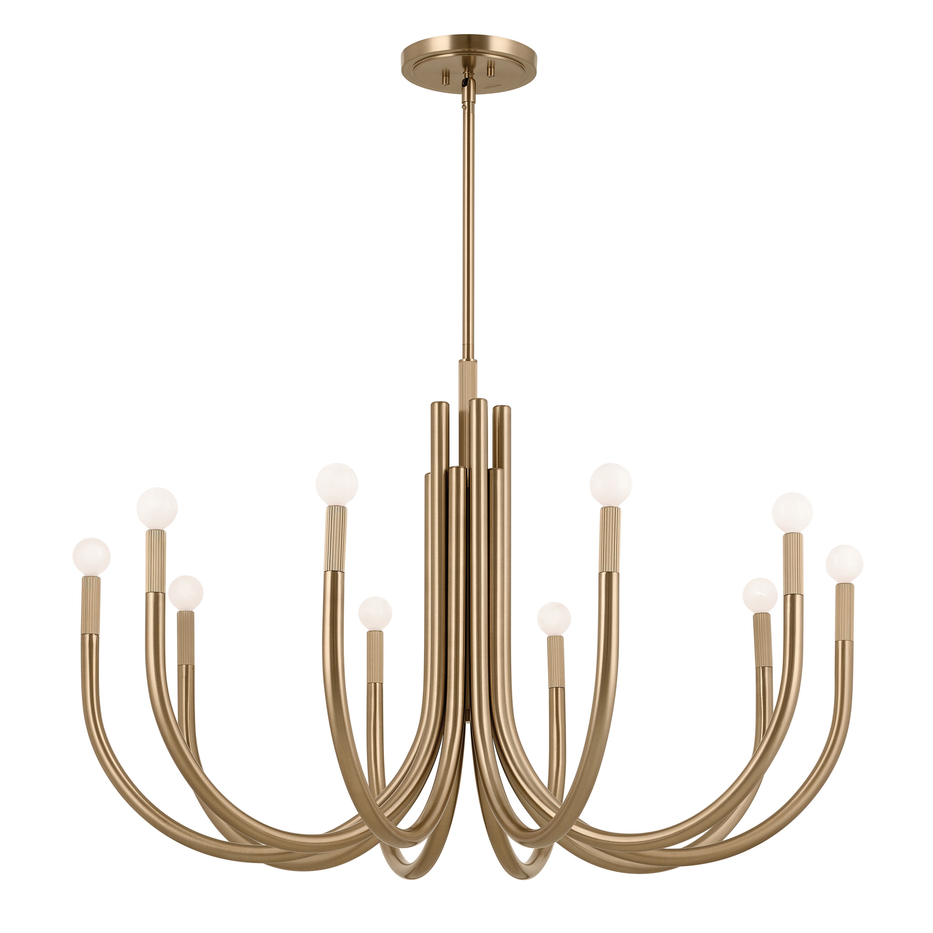 Kichler 52551CPZ Odensa 10 -Light Brushed Gold Modern/contemporary For Use in Bedrooms, Dining Rooms, Foyers, Kitchens, Living Rooms Chandelier