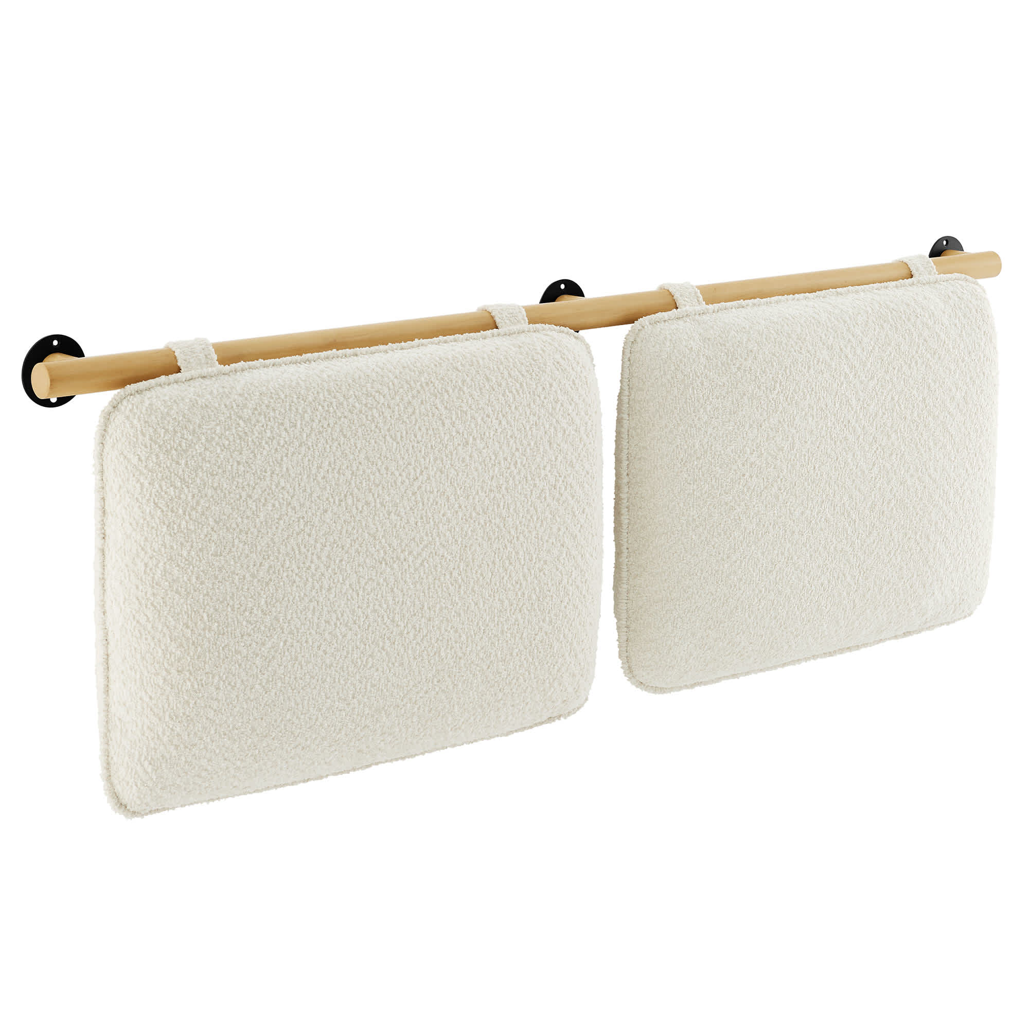 Modway -  Anela Wall-Mounted Chenille Upholstered King Size Headboard in Cream Natural