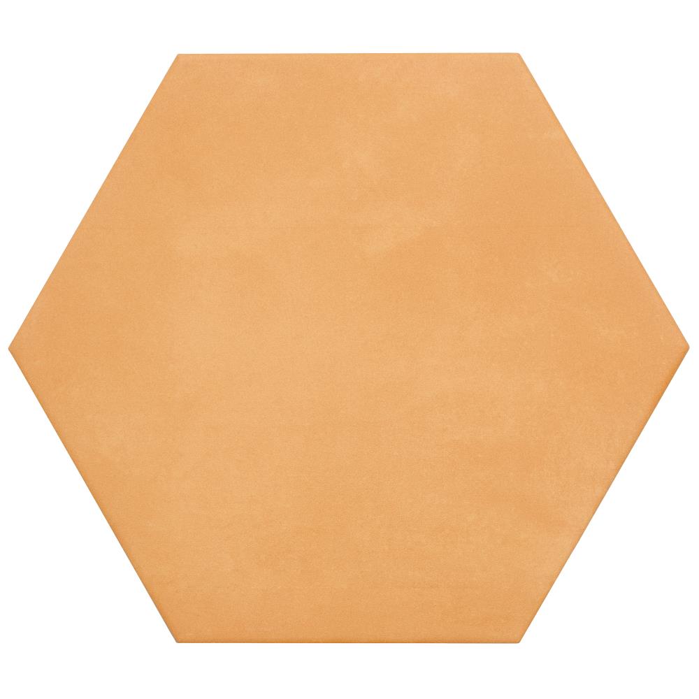 Artmore Tile EXT3RD106361 (Sample) Modern Hex Orange 8-in x 9-in Matte Porcelain Patterned Floor and Wall Tile