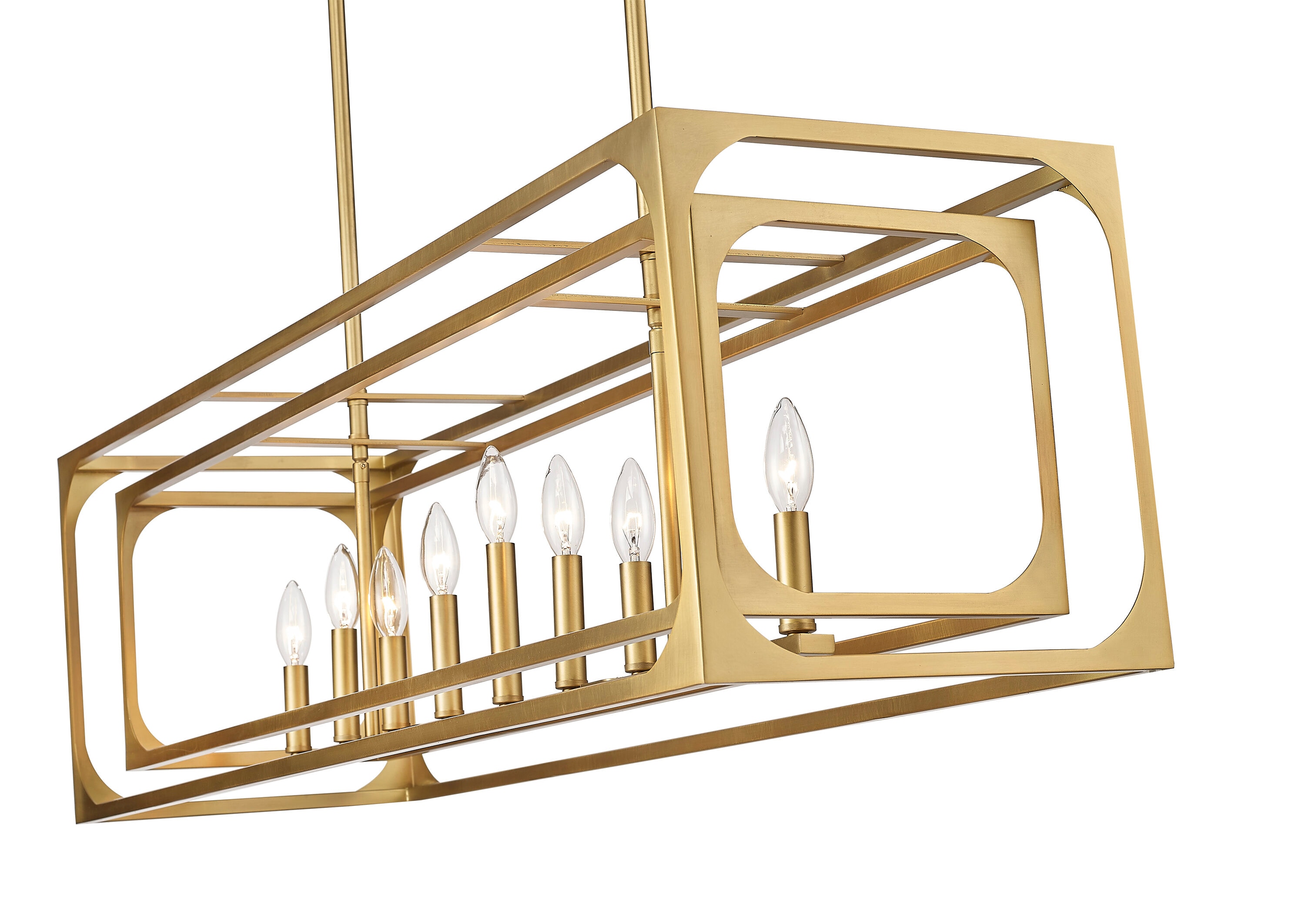 Easton 44'' Rubbed Brass 9-Light Linear Chandelier