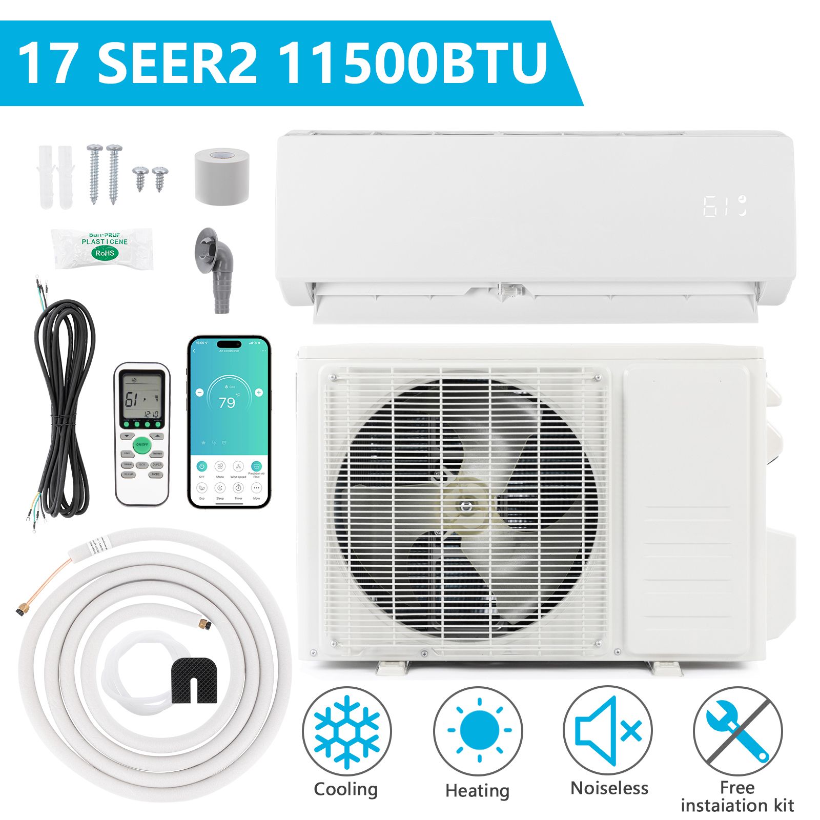 Winado  17 SEER2 11000BTU Ductless Mini Split Air Conditioner with WIFI Function 230V Sansujyuku sansujyuku.com