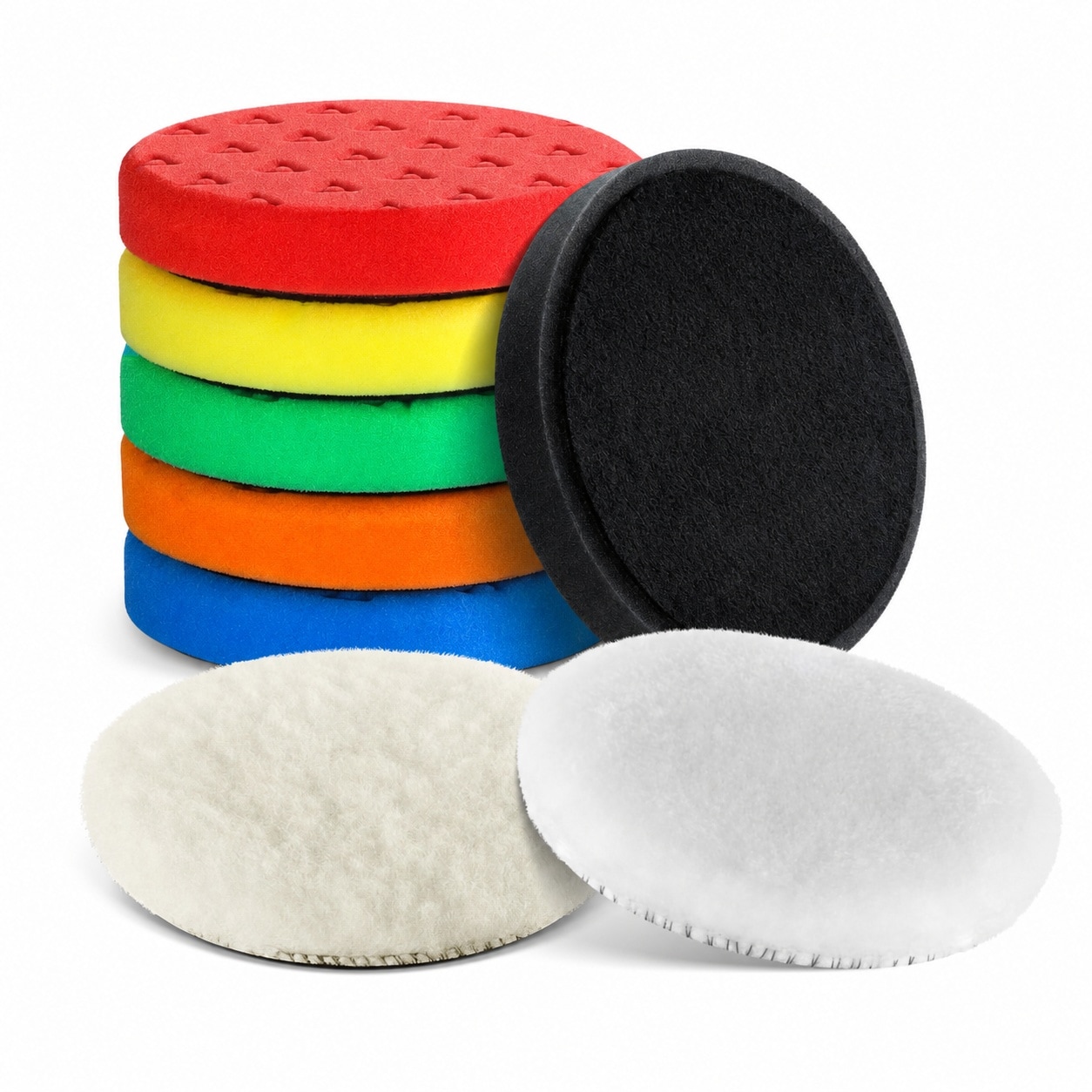 Etokfoks 5 5 Inch Sponge Wool Buffing Pads Kit with High Density Polishing for Car Buffer Polisher 8 pcs | LETZ8MU8D