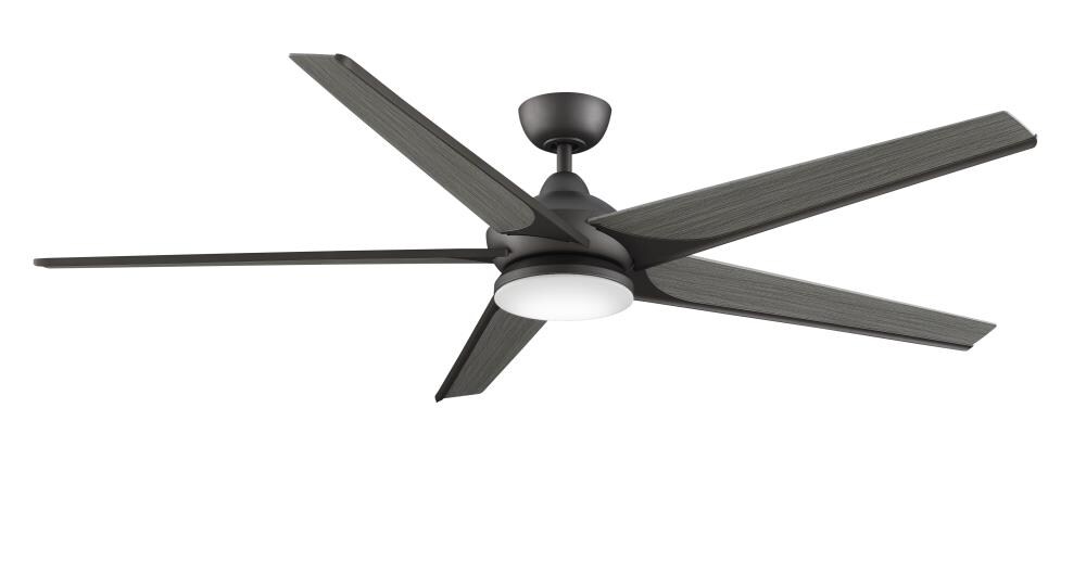 Fanimation FPD6236GR Subtle 72-in Ceiling Fan with Light Kit and Remote (5-Blade)