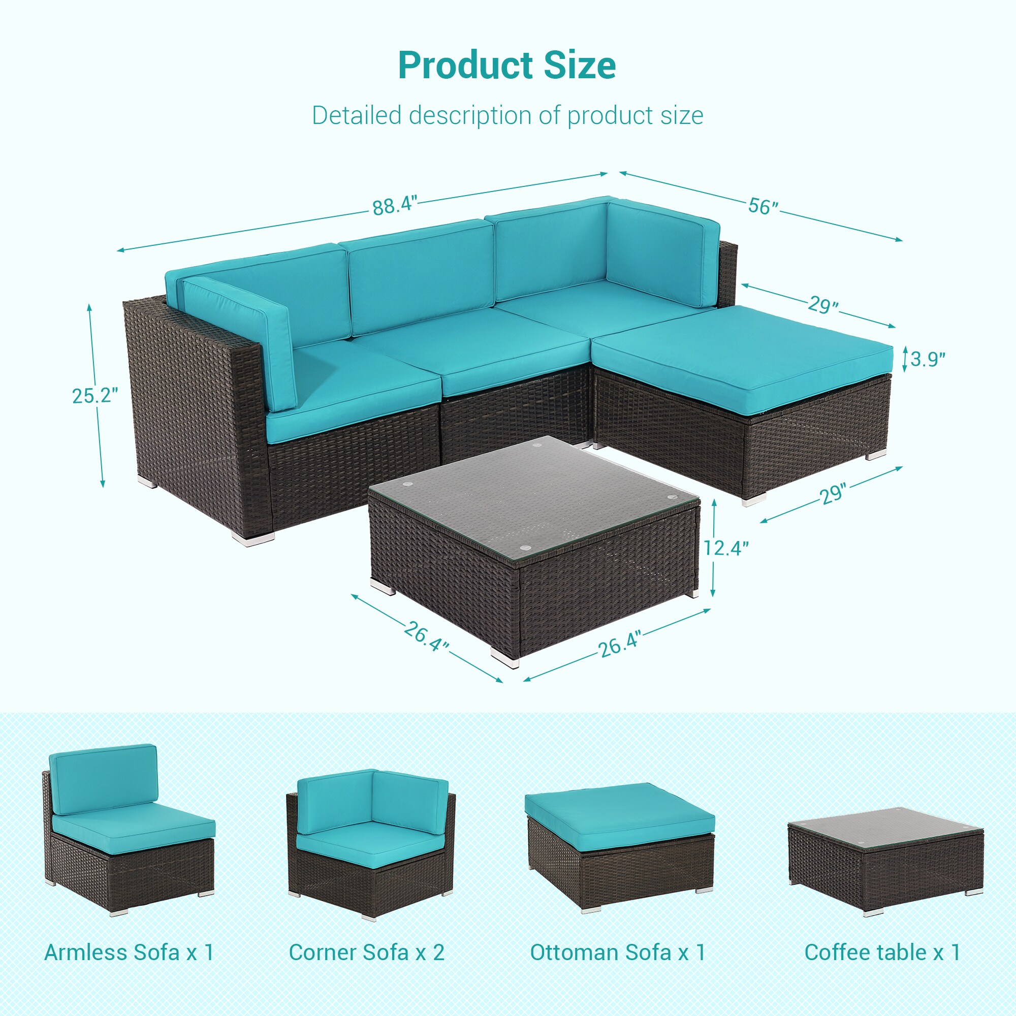 ACEGOSES LW-HSFF325L Patio-Conversation-Sets - View #2