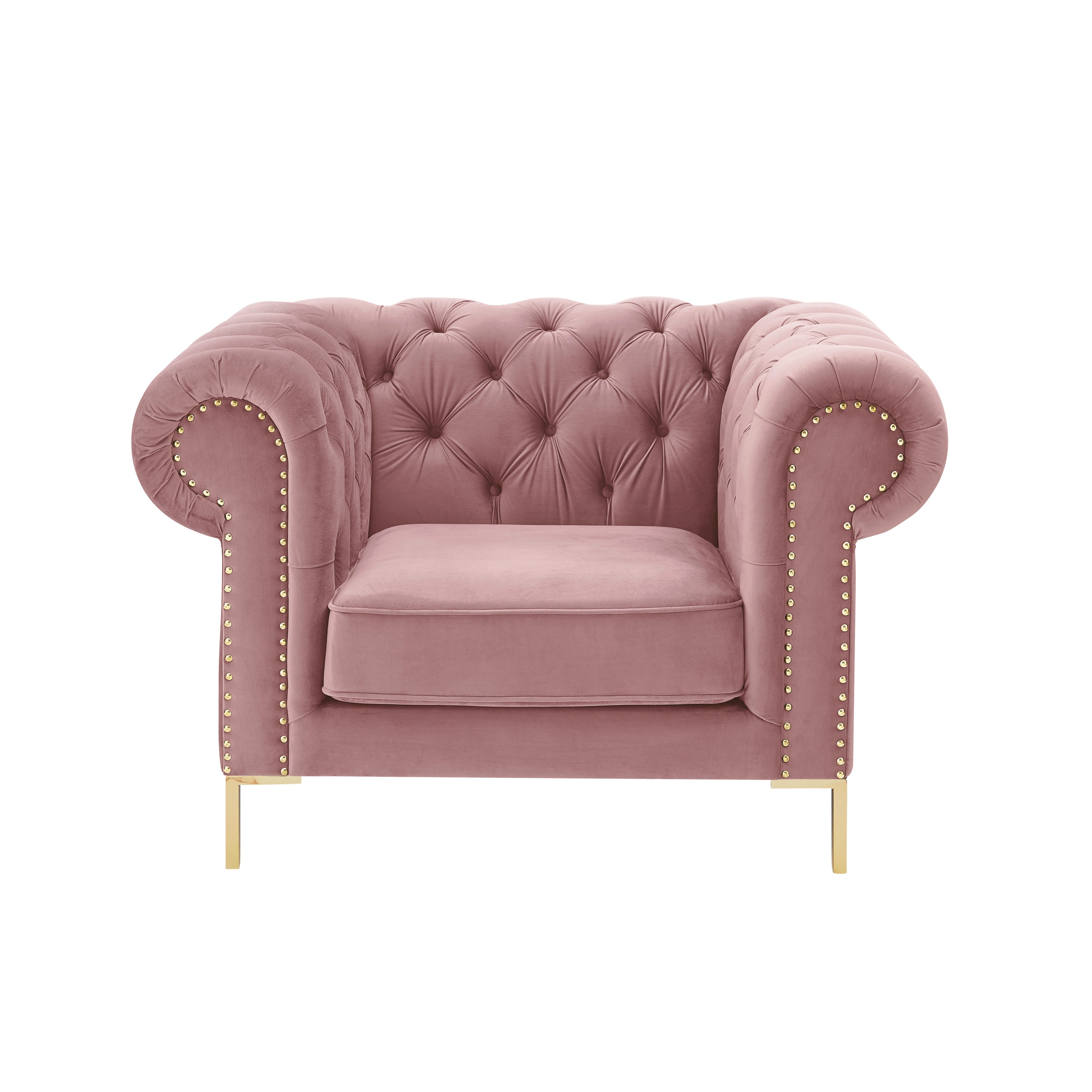 Inspired Home CC310-02RT-LS Modern Rust Velvet Club Chair