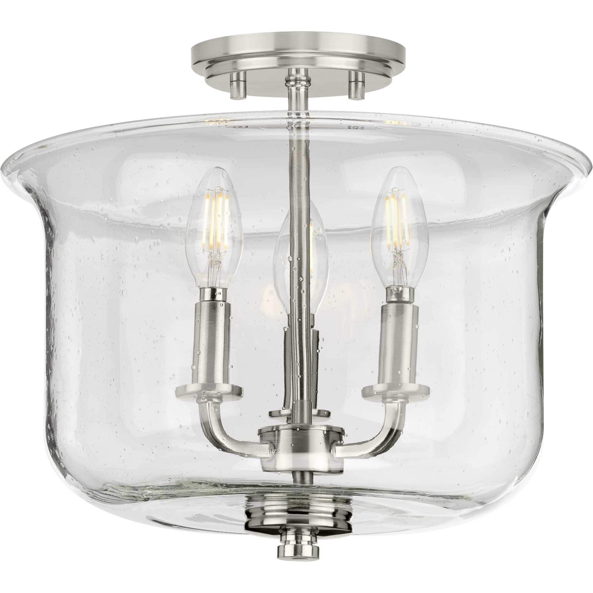 Progress Lighting Winslett 3-Light 13.75-in Brushed Nickel Led