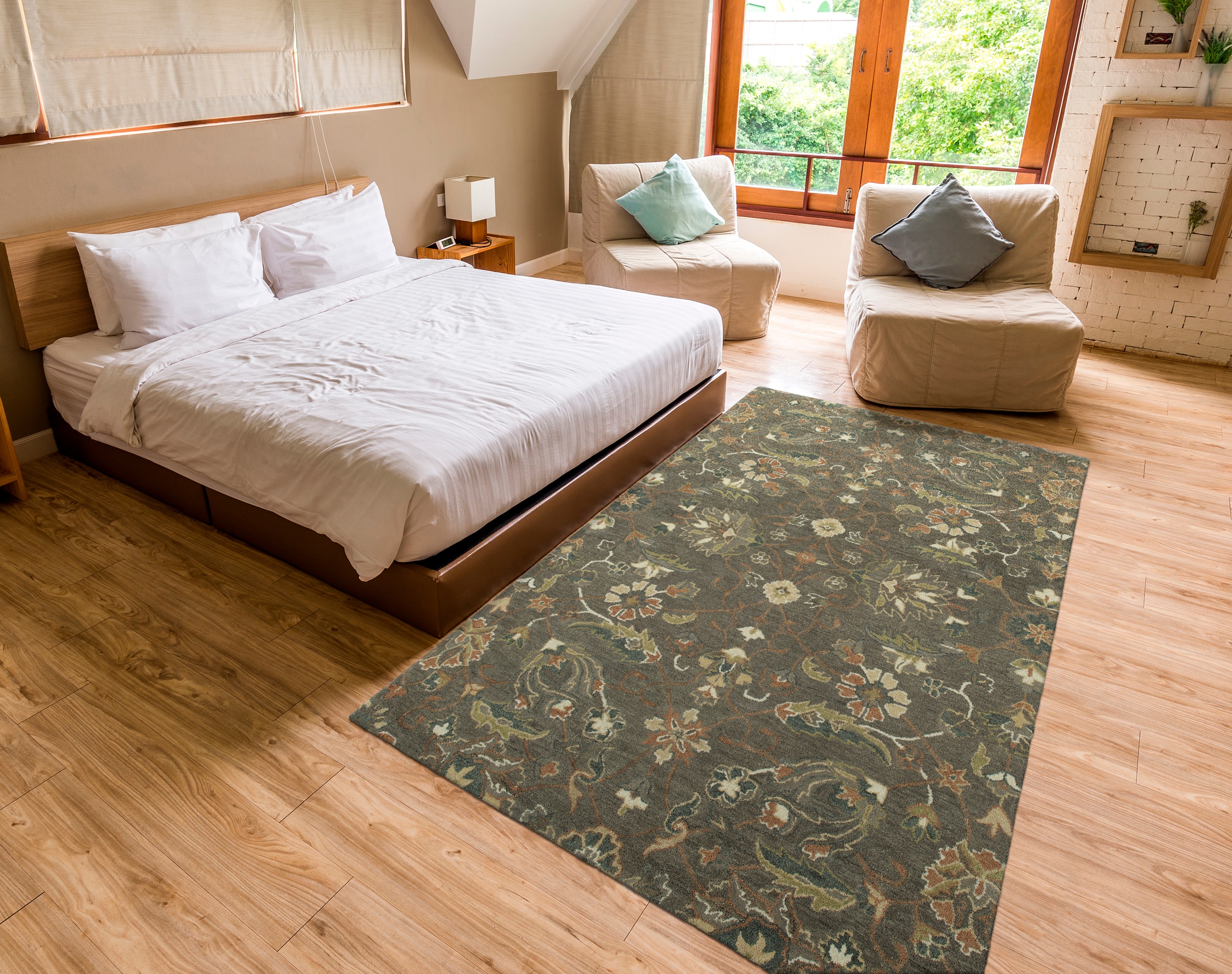 Kaleen AMA05-107-23 Amaranta 2 X 3 (ft) Wool Mushroom Indoor Geometric Southwestern Throw Rug