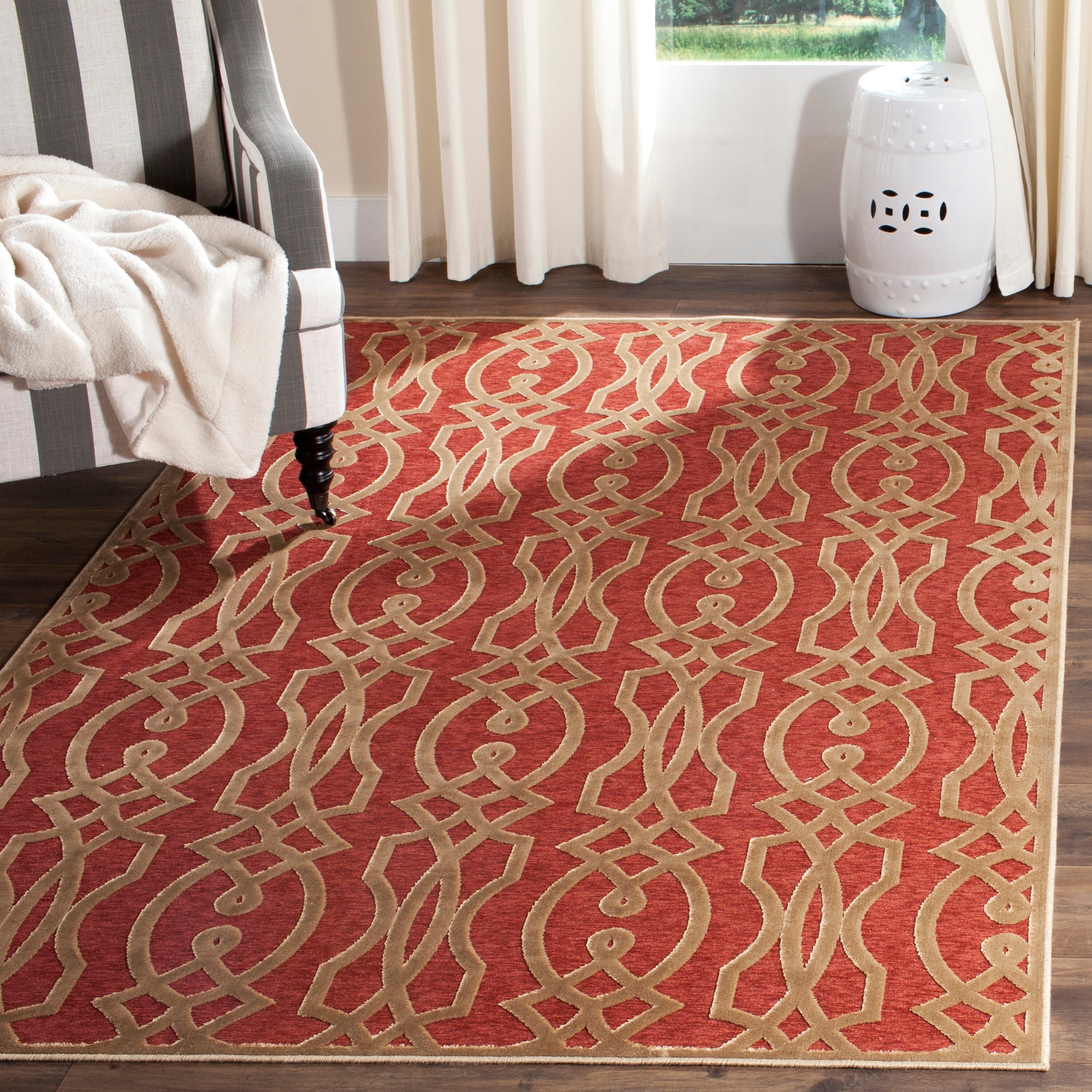 Martha Stewart MSR4485-1620-4 Villa Screen 4 x 6 (ft) Loomed Synthetic Cinnamon Stick Rectangular Indoor Abstract Farmhouse/Cottage Area rug
