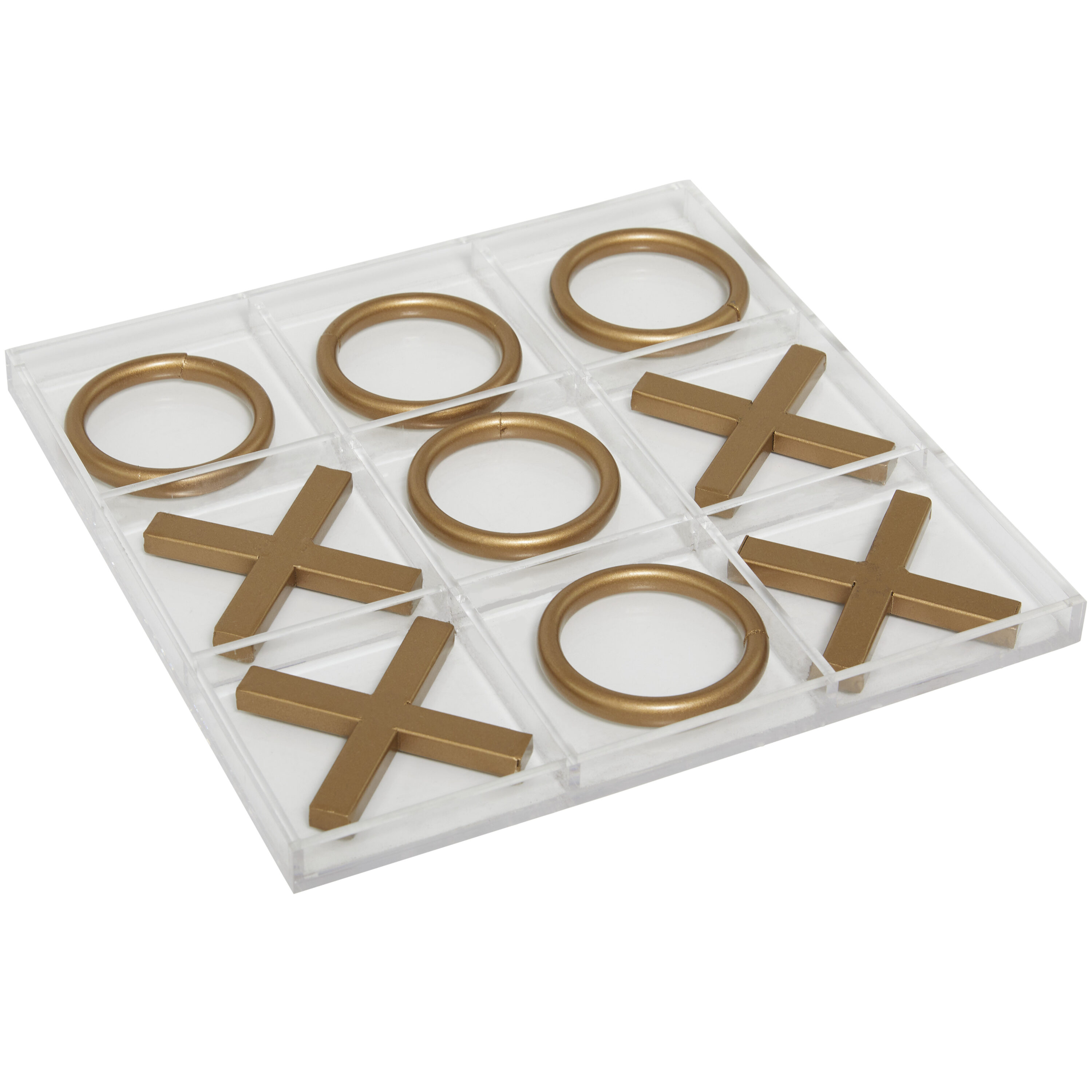 12" Gold and Clear Acrylic Tic Tac Toe Set