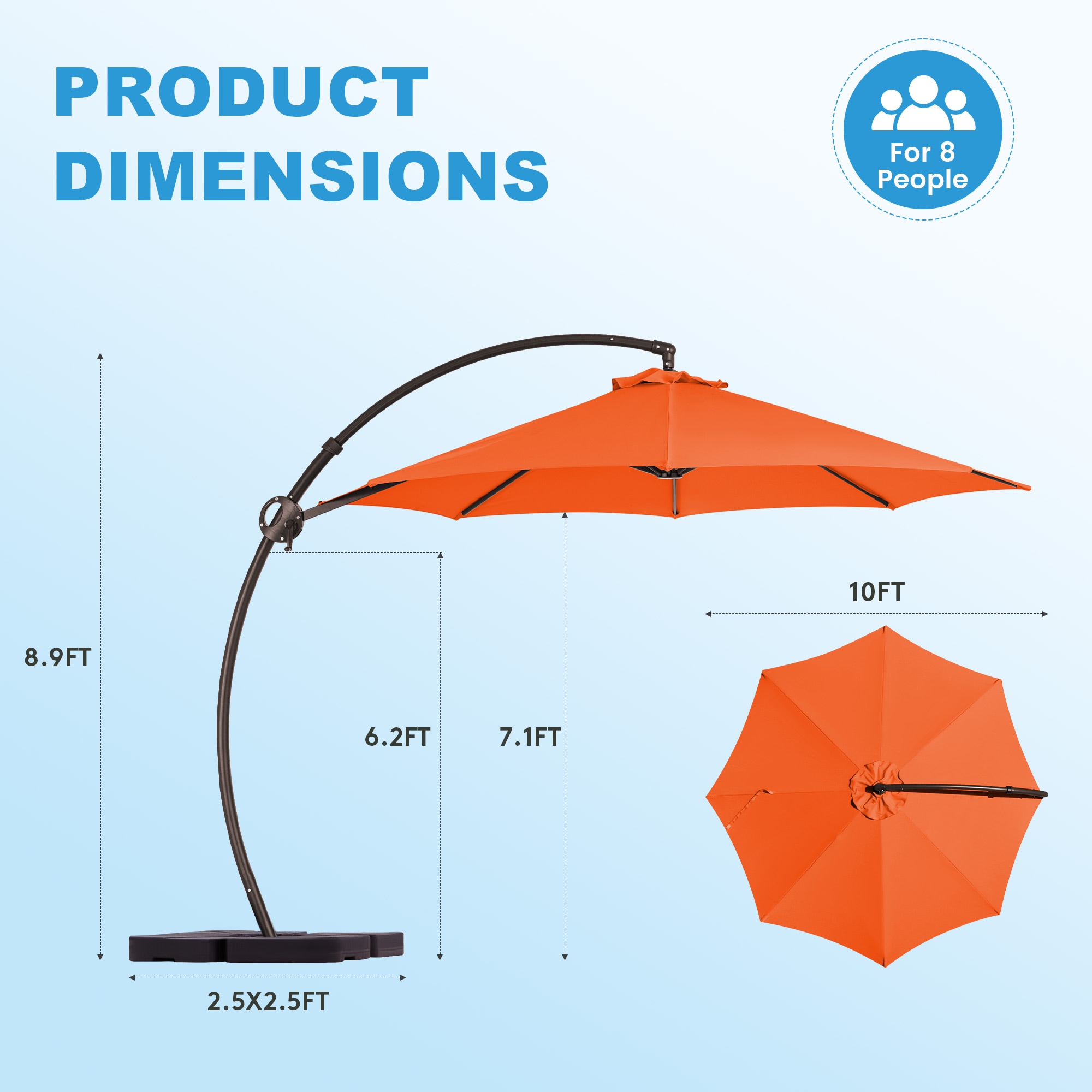 JEAREY JE-LKZLM-13FT-OR Umbrellas-2 - View #9