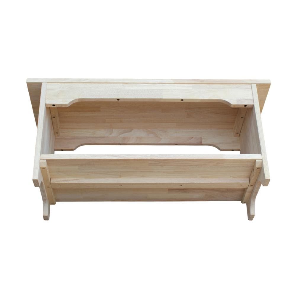 Brookstone Traditional Solid Parawood Storage Bench, 38" Unfinished