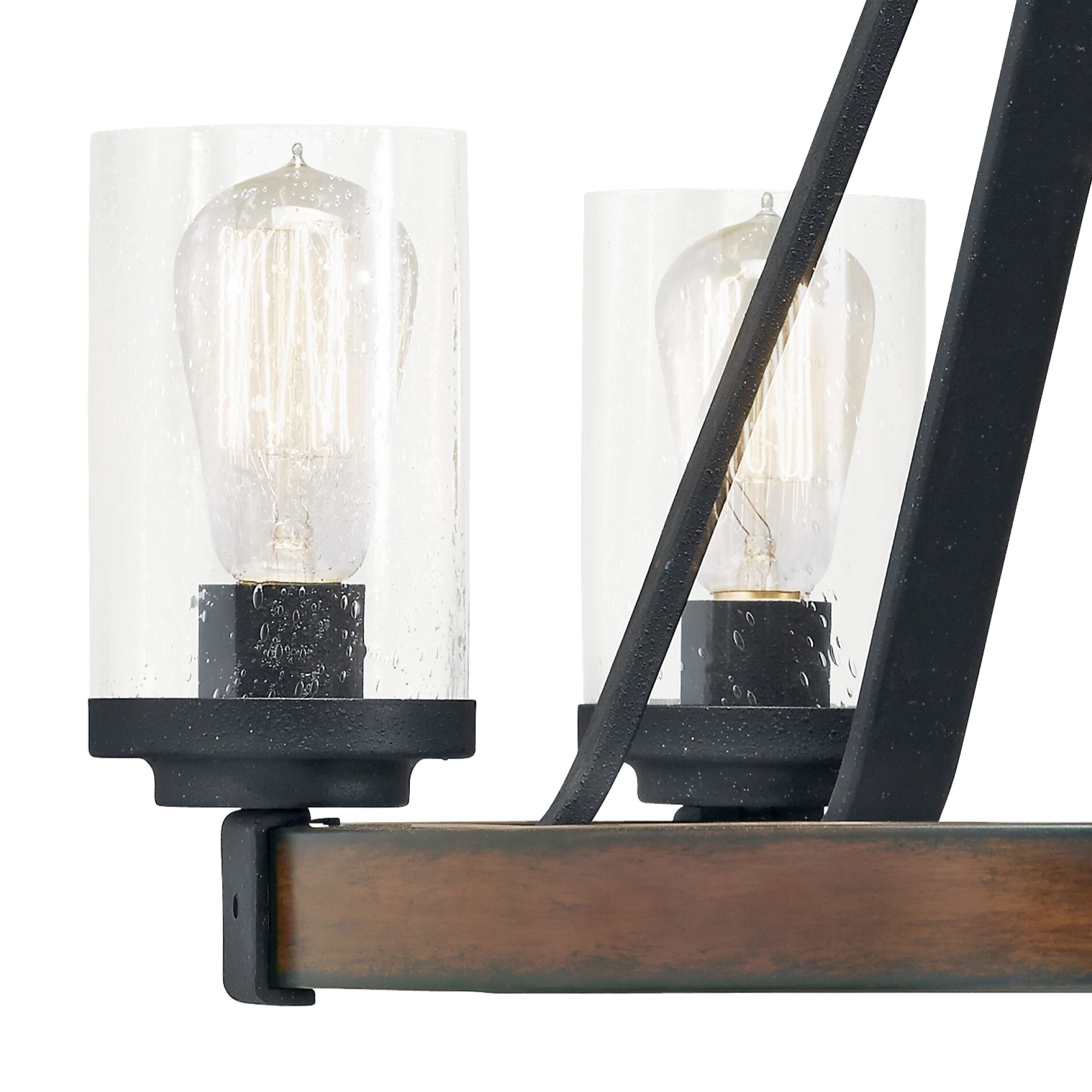 Kichler Barrington 5-Light Distressed Black and Wood Tone Rustic Dry Rated Chandelier