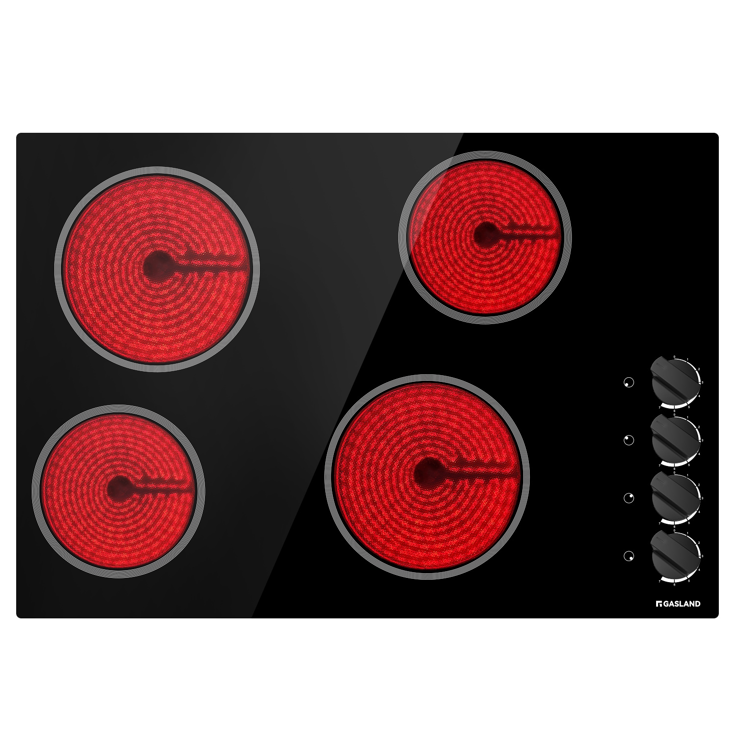 GASLAND CH77BS 30-in 4 burners Smooth Surface (Radiant) Black Electric Cooktop