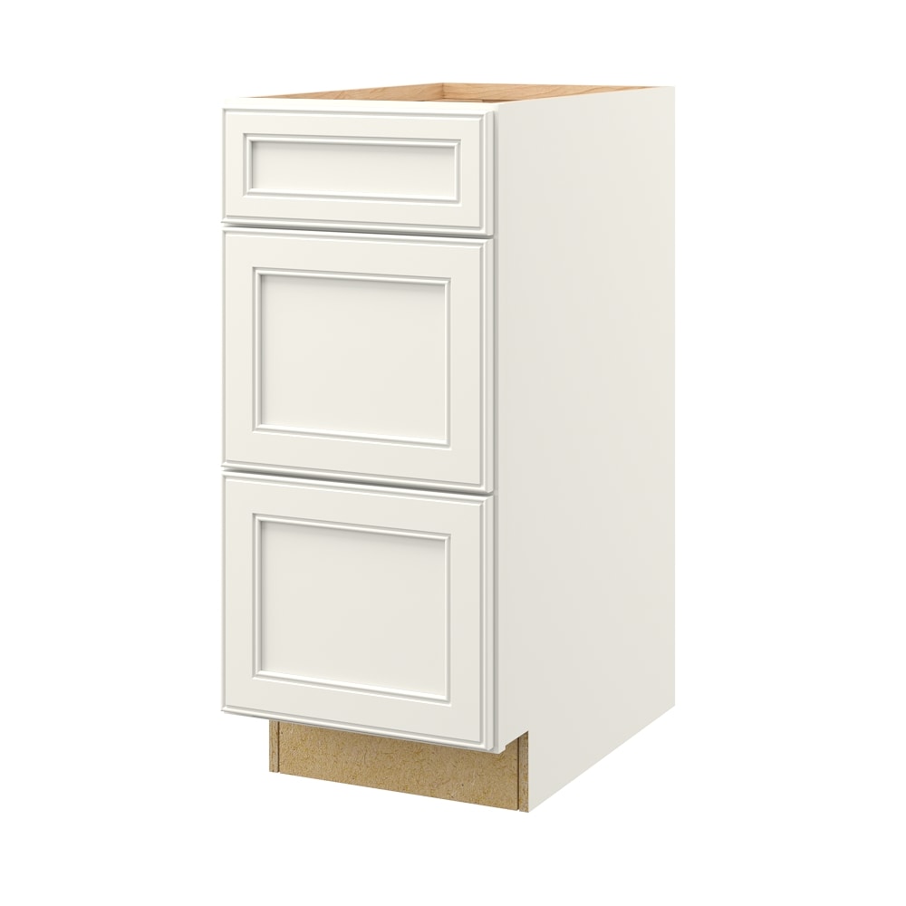 allen + roth 21150MK McKeller 15-in W x 34.5-in H x 24-in D Linen 3 -Drawers Drawer Base Fully assembled Cabinet (Flat Panel Square)