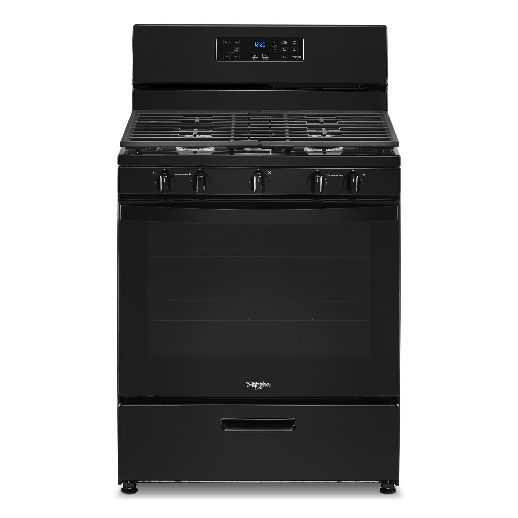 Whirlpool 30-in 5 Burners 5.1-cu ft Freestanding Natural Gas Range (Black)