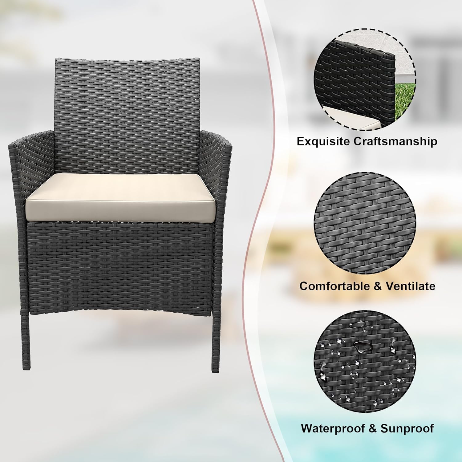 Garvee LS-PATIOSET34ULBEIGE Patio-Conversation-Sets - View #2