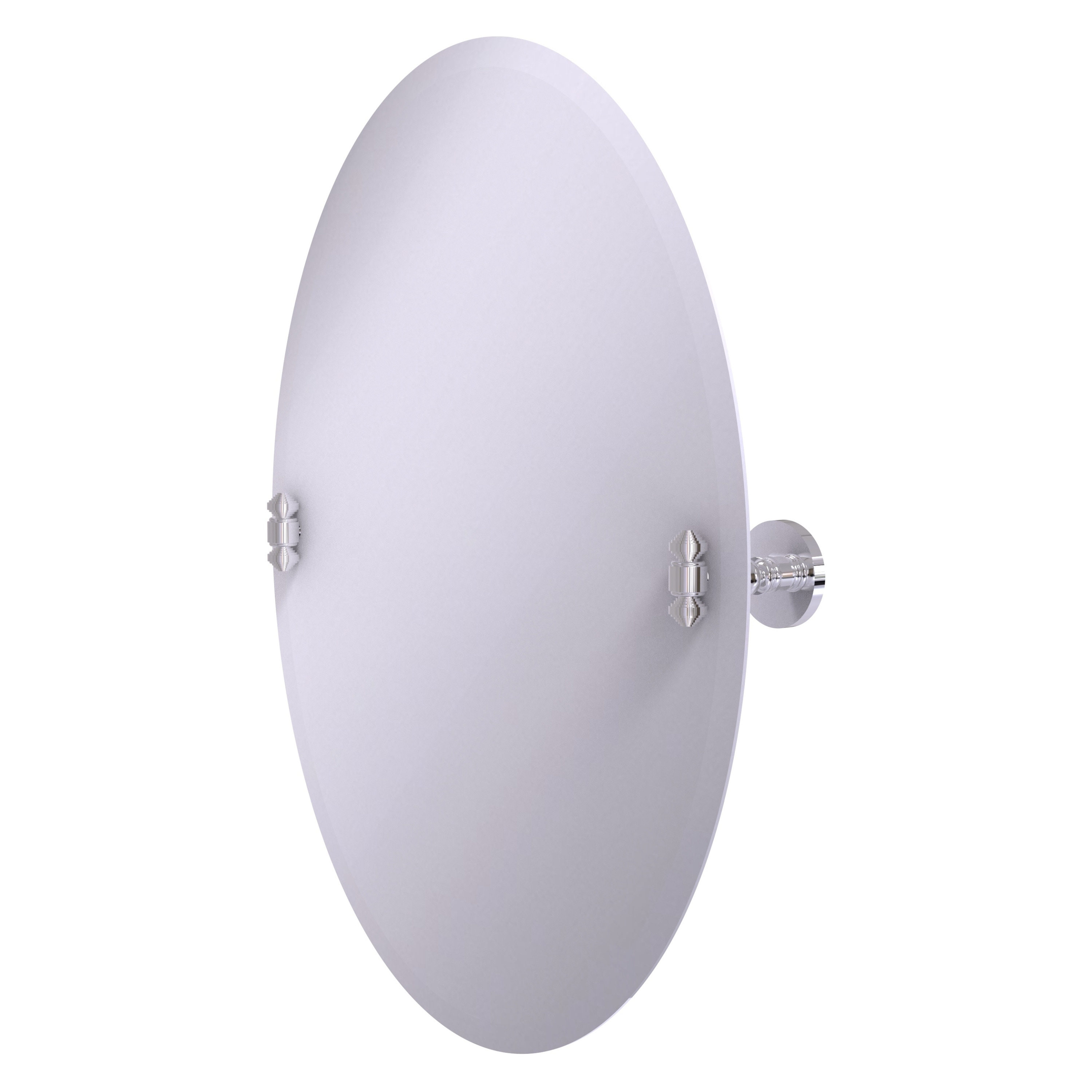 Allied Brass SB-91-PC Southbeach 21-Inches x 28-Inches Beveled Frameless Oval Tilting Bathroom Vanity Mirror ( Polished Chrome )