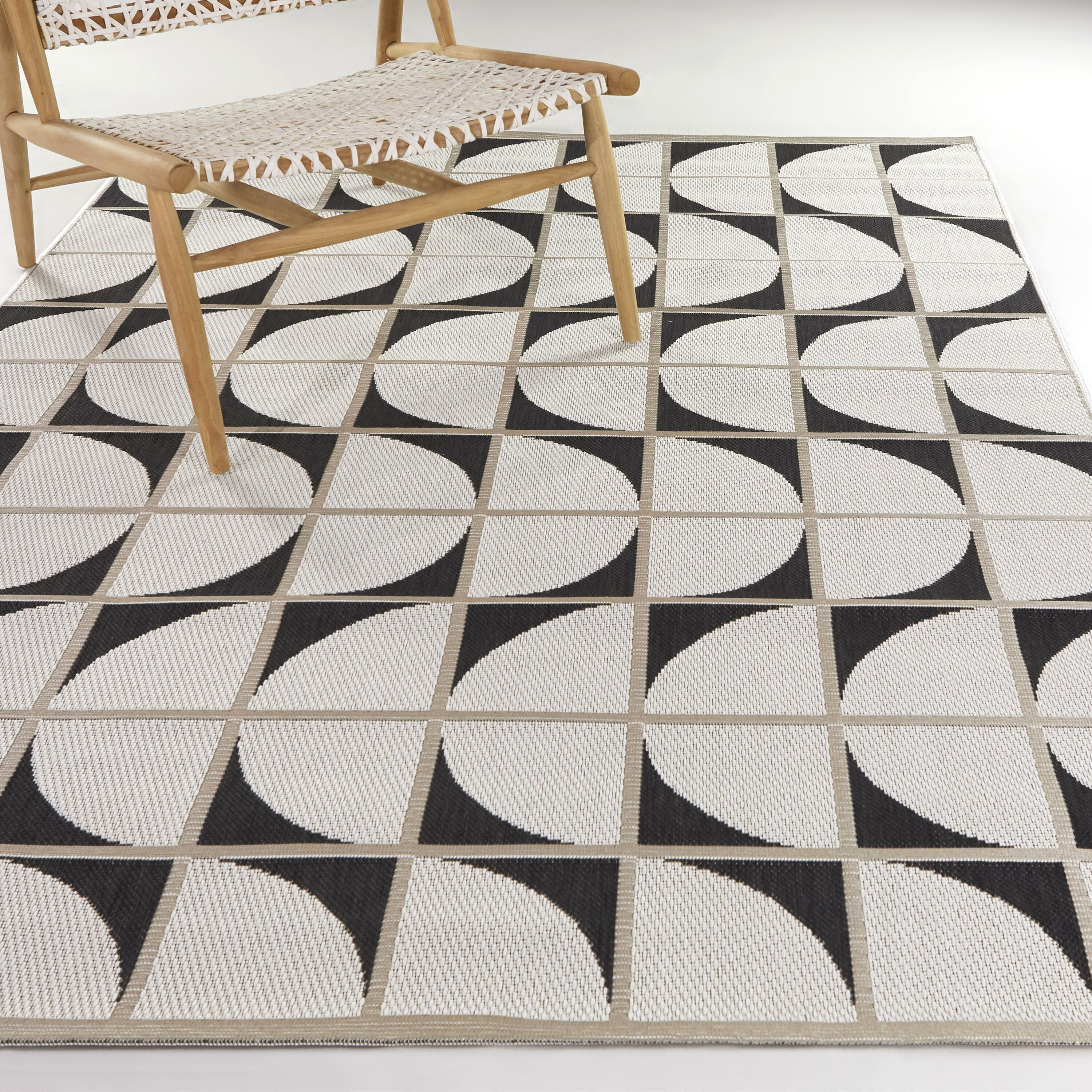 Balta 3116206 8 x 10 (ft) Polypropylene Charcoal Rectangular Indoor/Outdoor Geometric Area rug