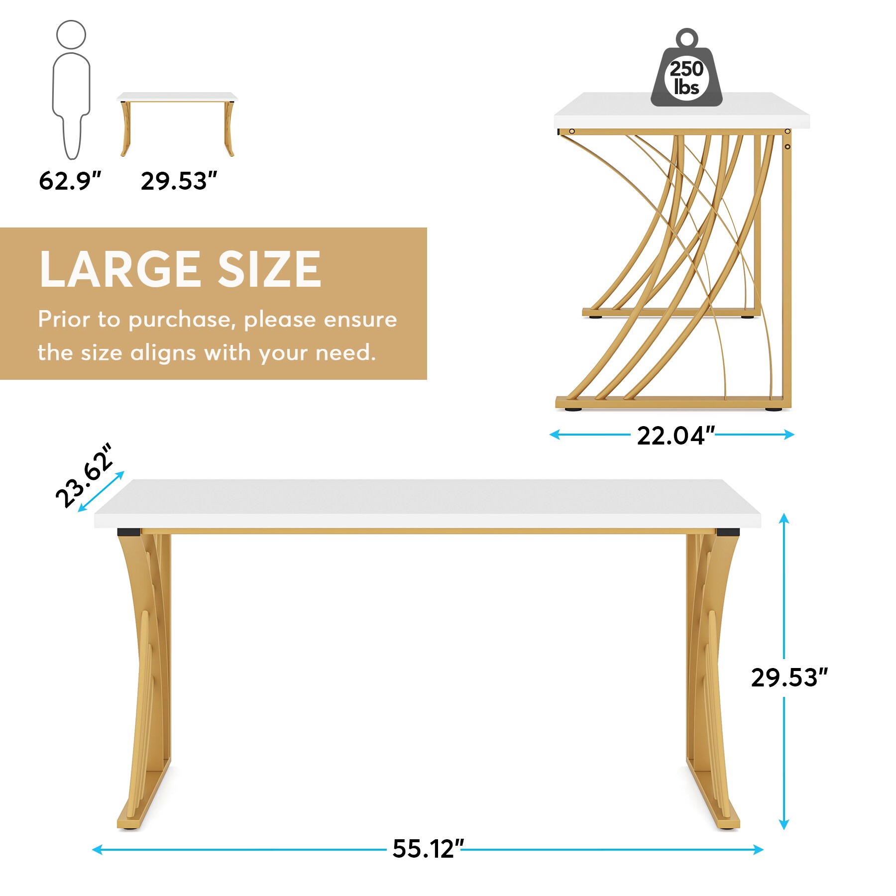 Tribesigns LWFD-F1652 Office-Tables - View #5