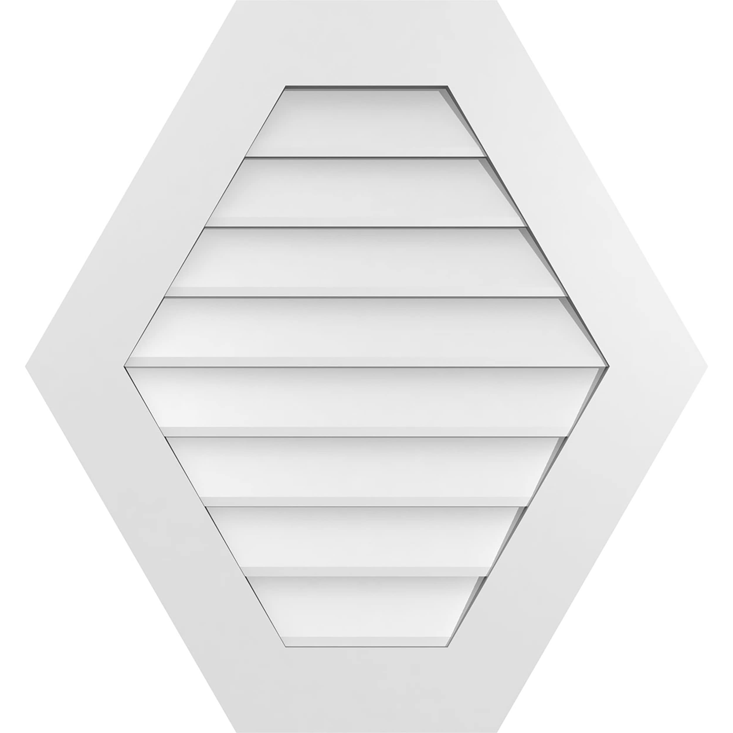 Ekena Millwork GVPHP28X3001SN 28-Inches x 30-Inches Off-white Peaked PVC Gable Louver Vent