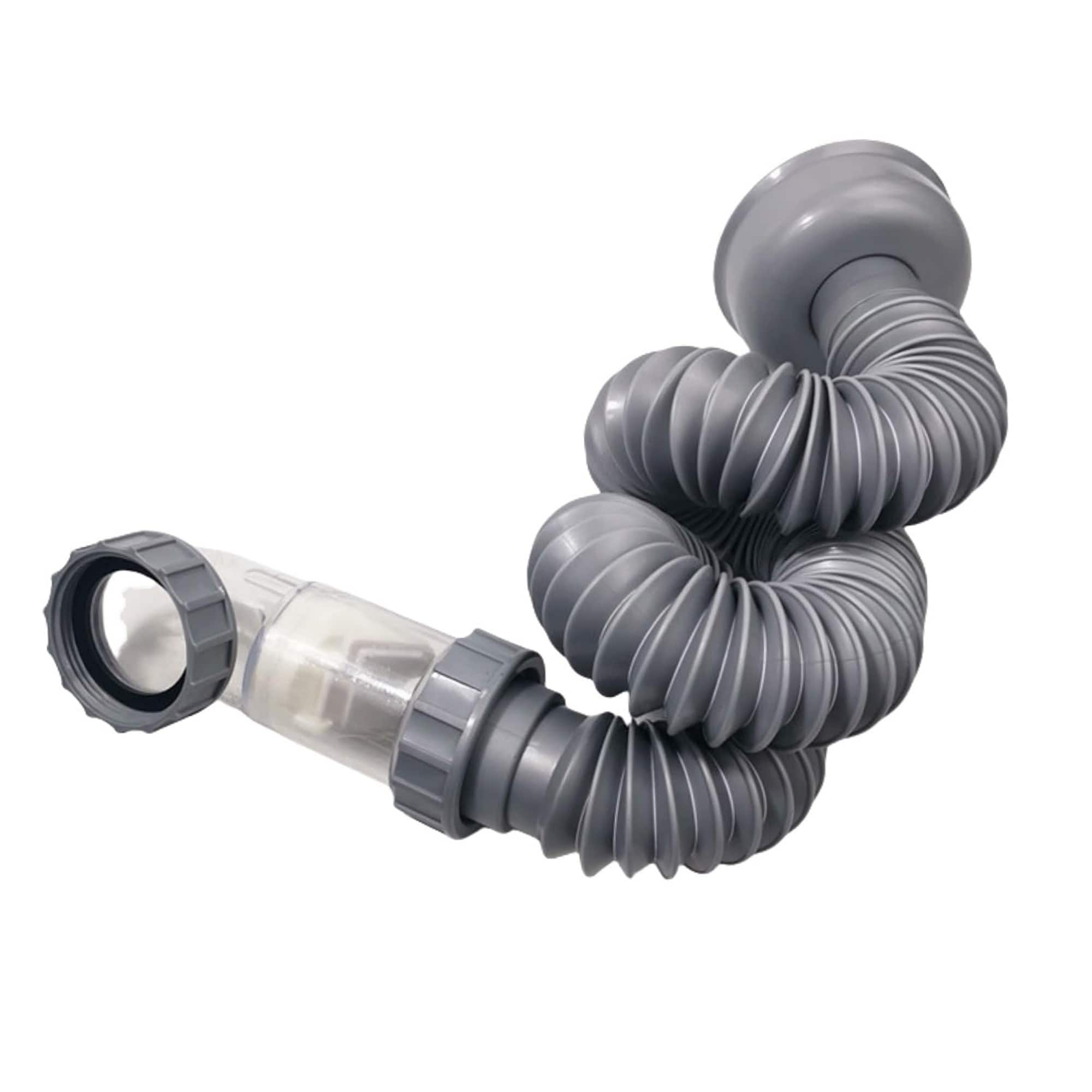 Numhew - 12.8in to 32in L 1.5in Low Profile Flexible Gray Drain Pipe for Freestanding Tub